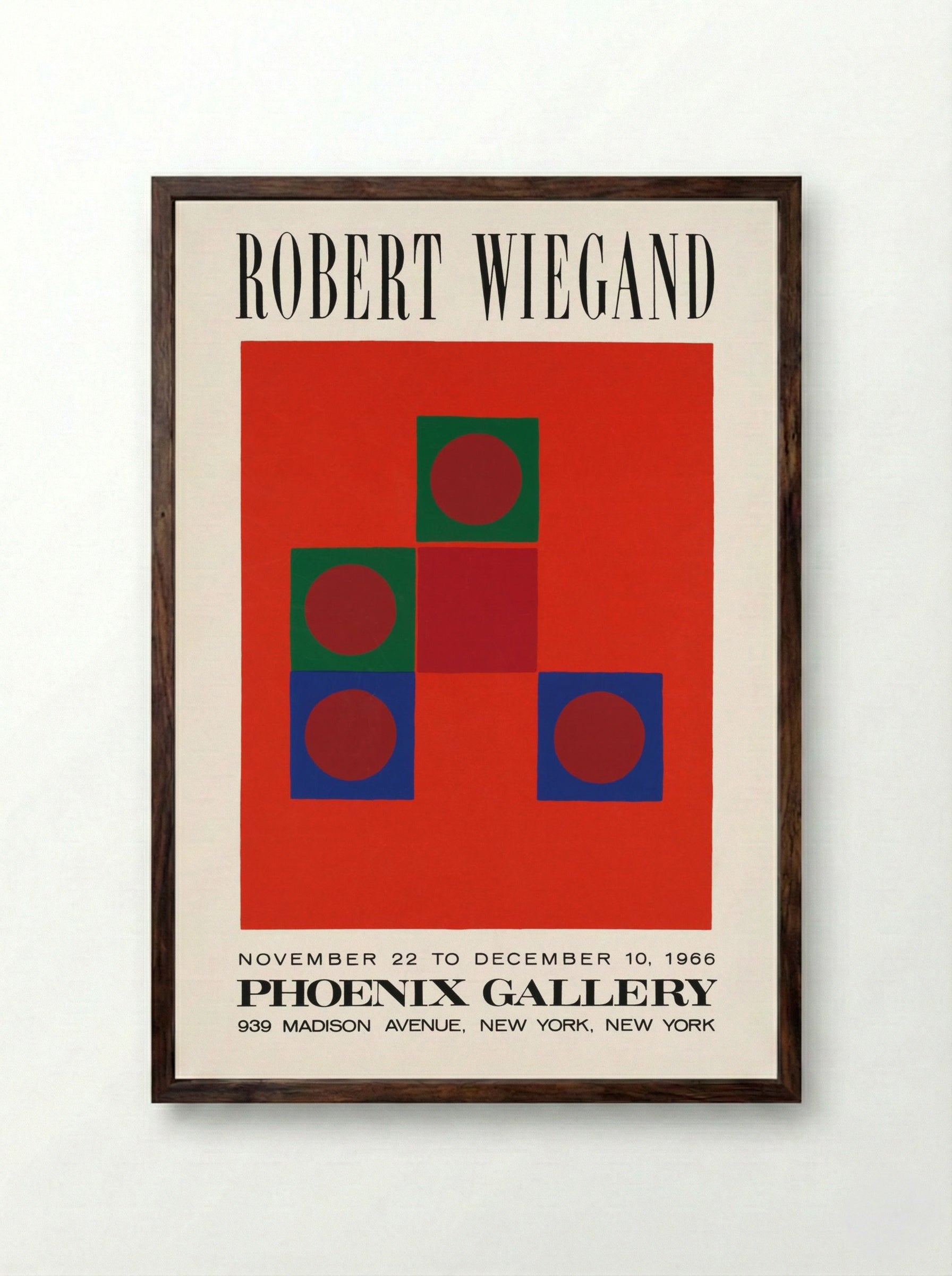 Phoenix Gallery Exhibition Poster - Robert Wiegand - Framed Print Dark Wood