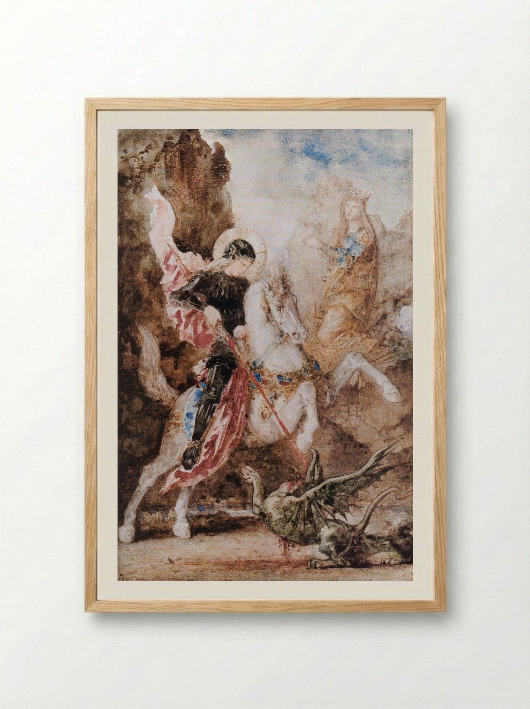 Saint George - Gustave Moreau - Framed Print Wood