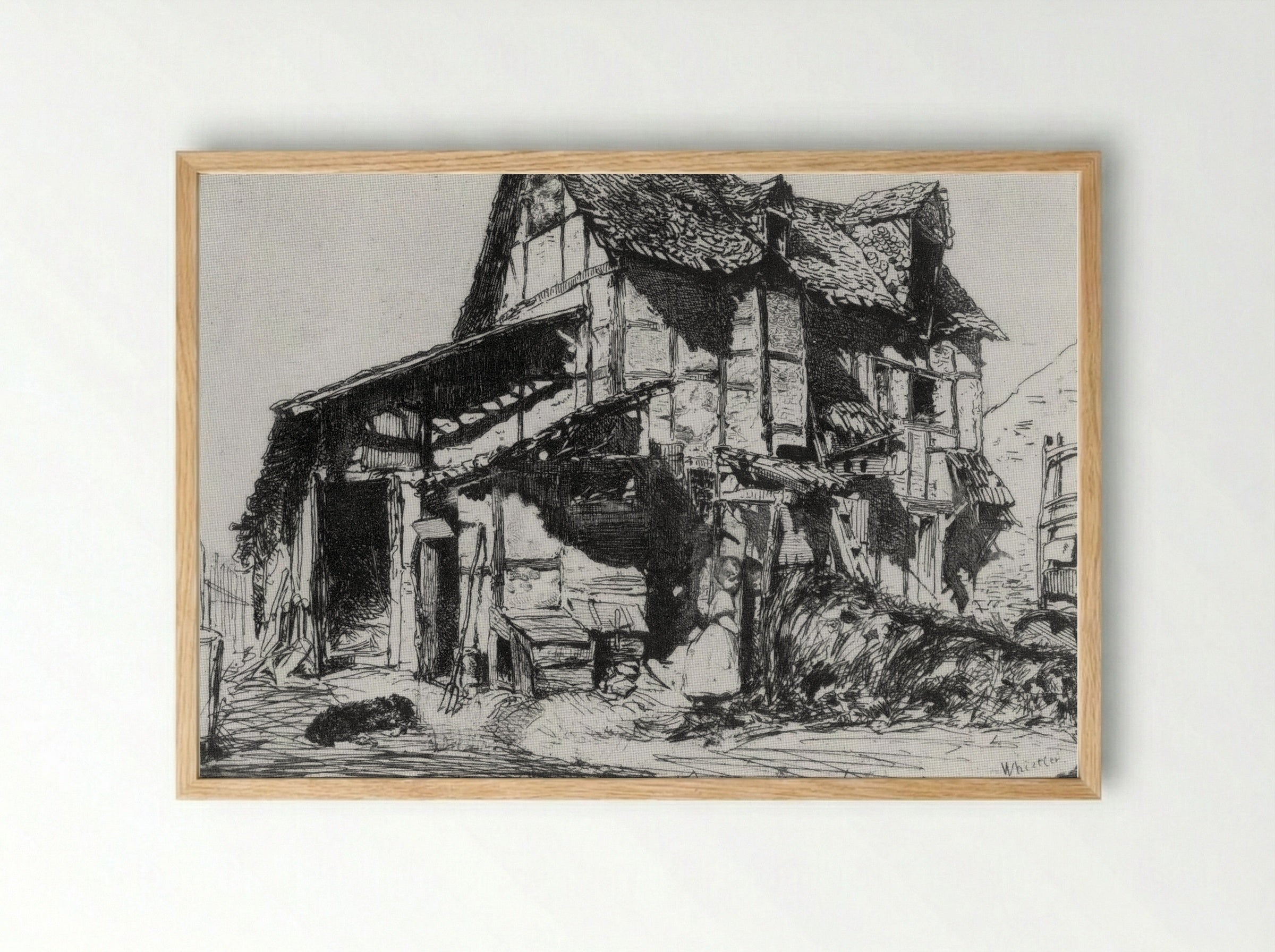 The Unsafe Tenement - James McNeill Whistler - Framed Print Wood