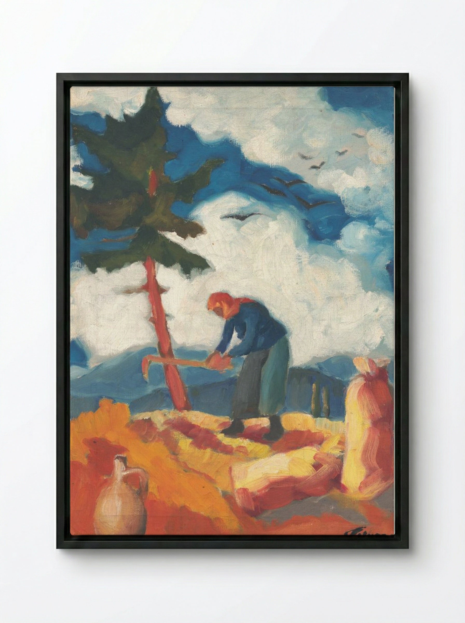 Potato Digger - Zolo Palugyay - Framed Canvas Black