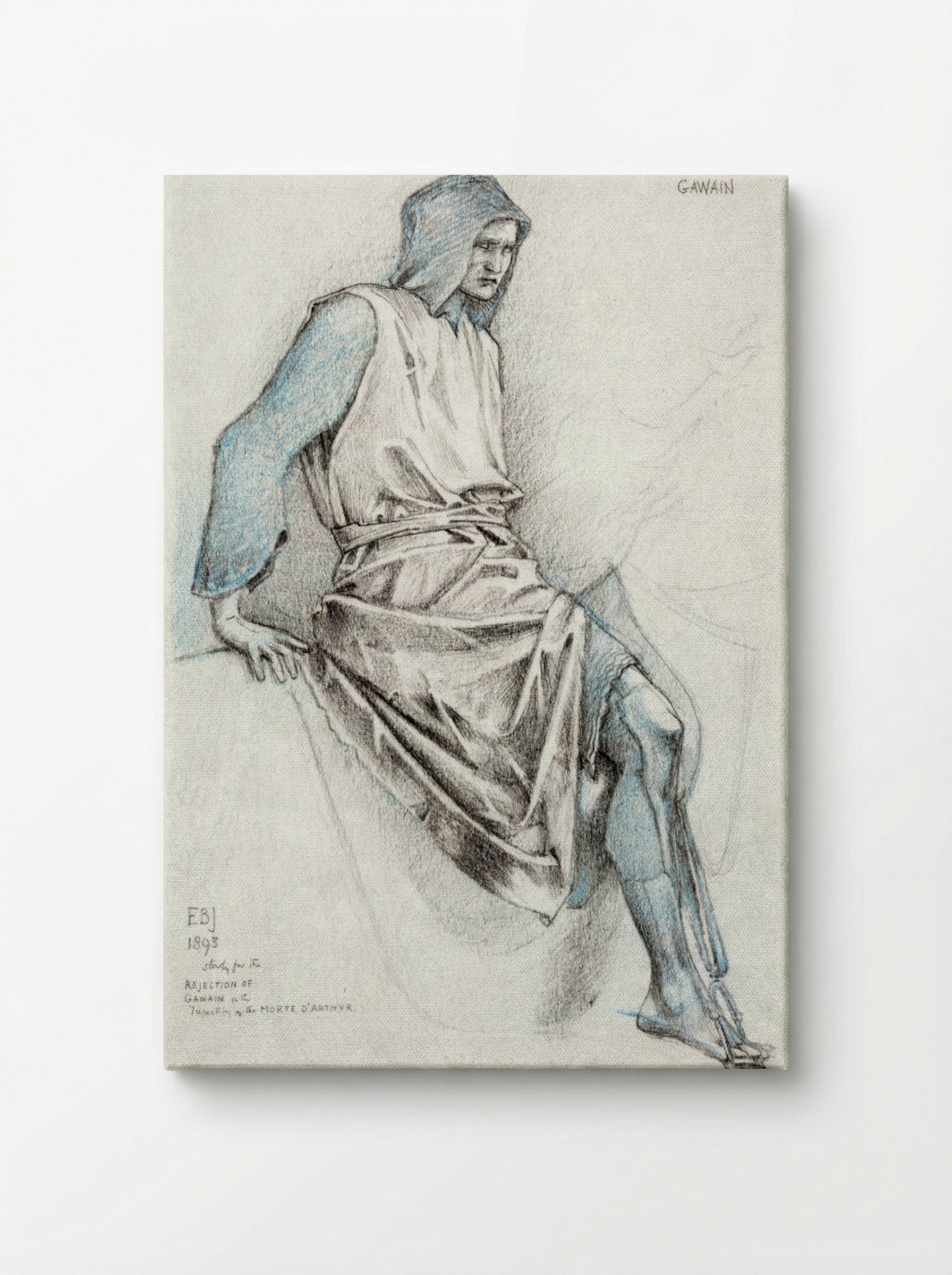 Study for 'The Failure of Gawaine' - Edward Burne-Jones - Canvas