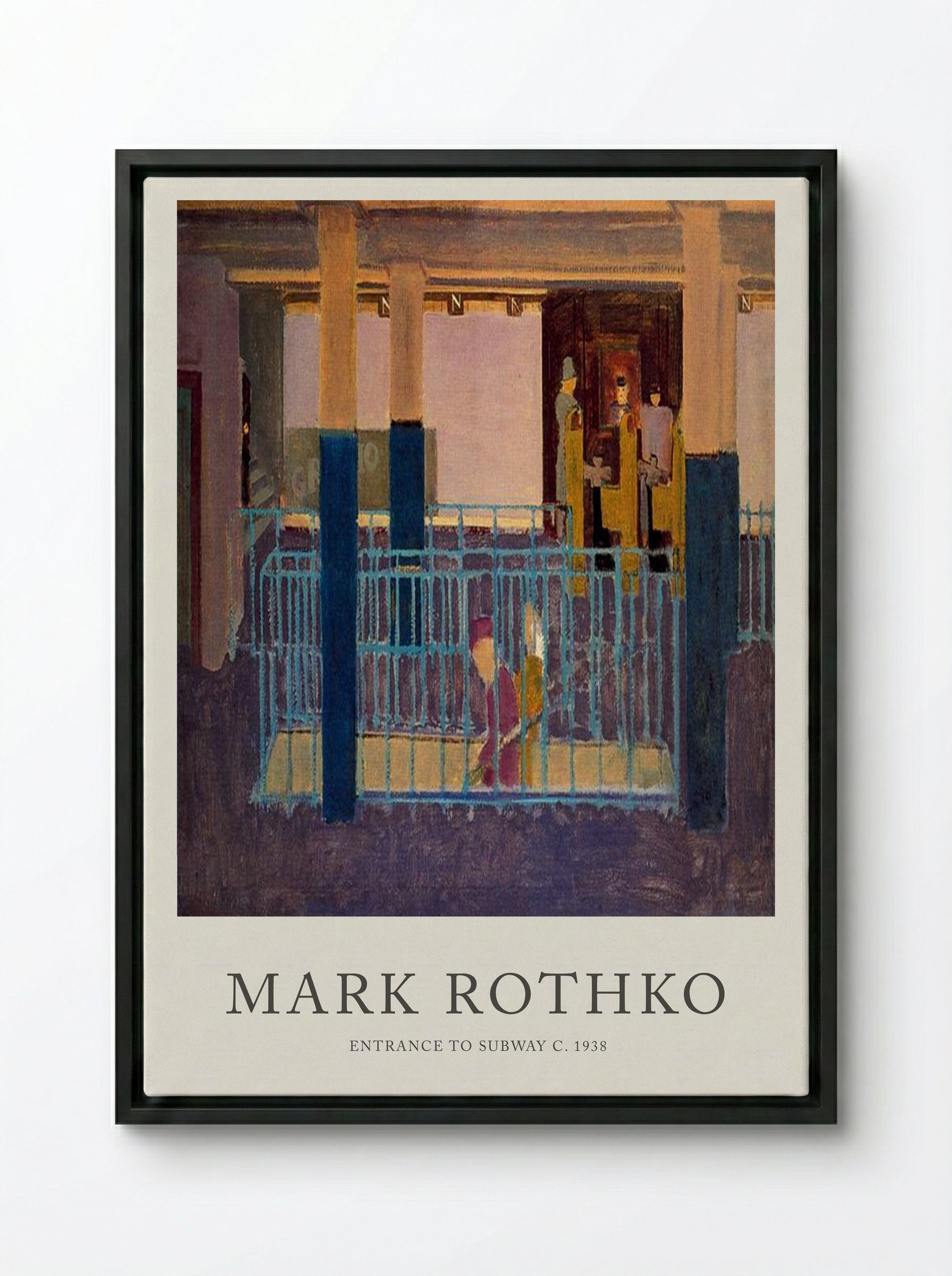 Entrance to Subway - Mark Rothko - Framed Canvas Black