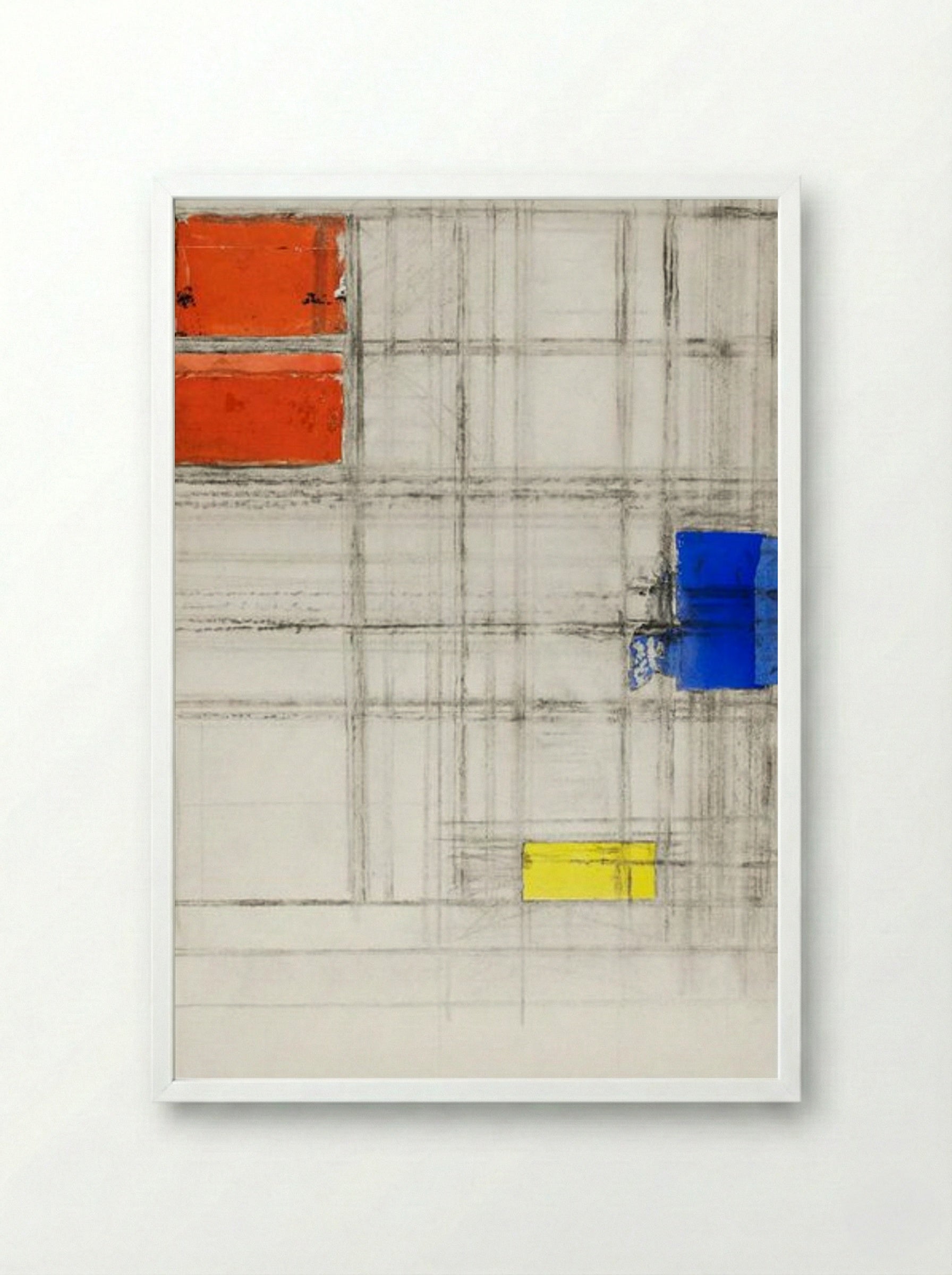 Study for a Composition - Piet Mondrian - Framed Print White