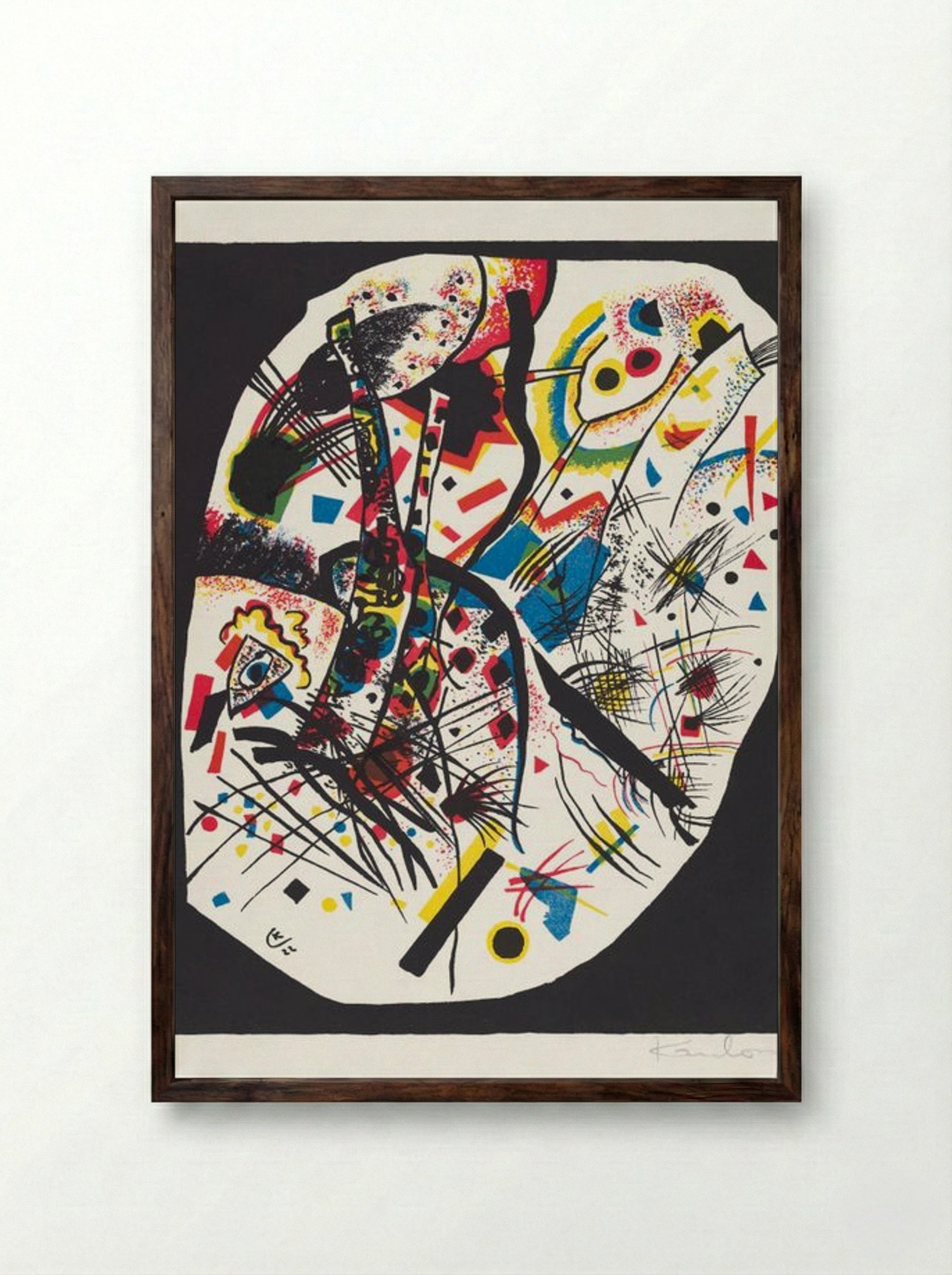 Kleine Welten III (Small Worlds III) - Wassily Kandinsky - Framed Print Dark Wood