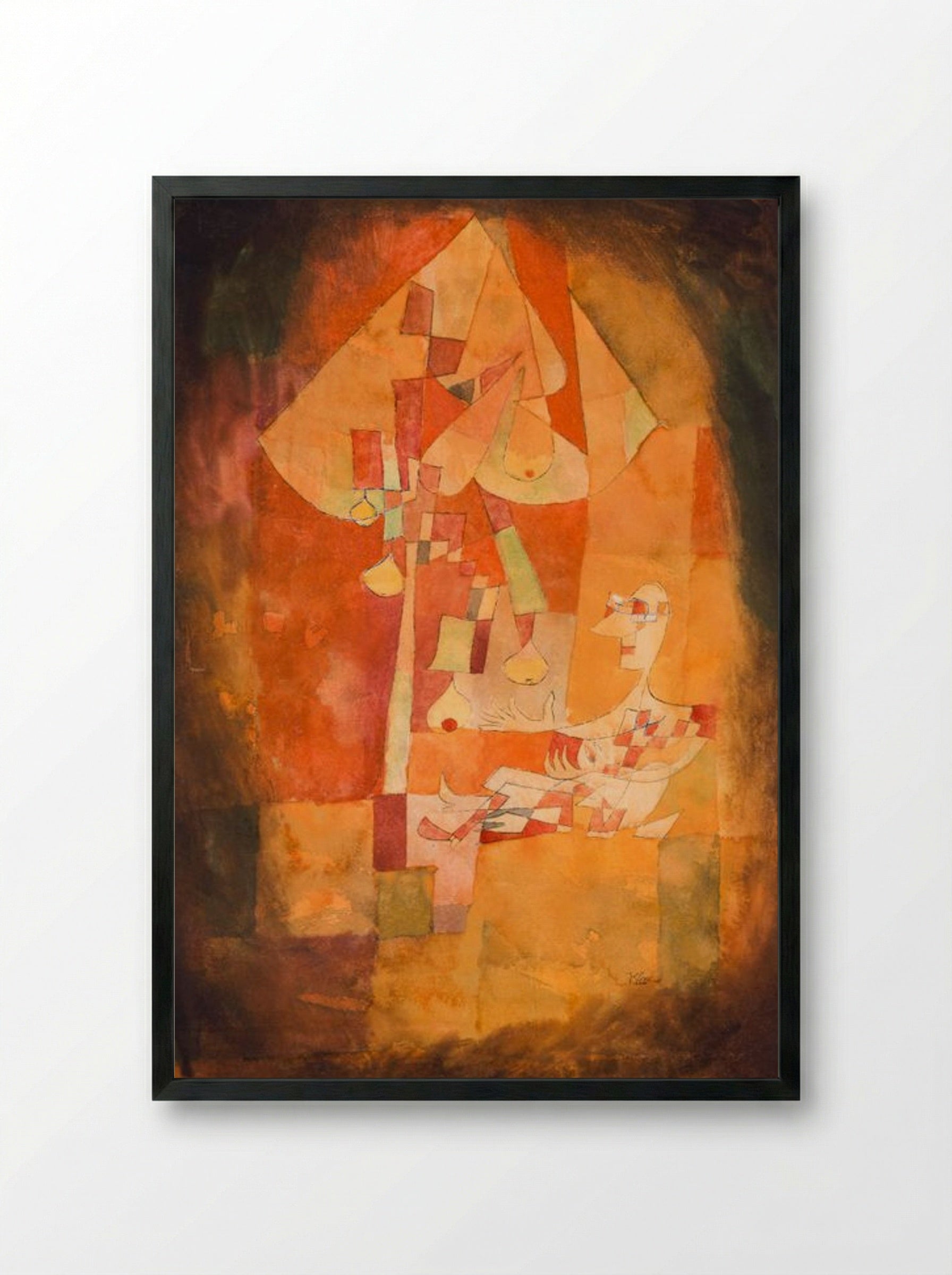 The Man Under the Pear Tree - Paul Klee - Framed Print Black