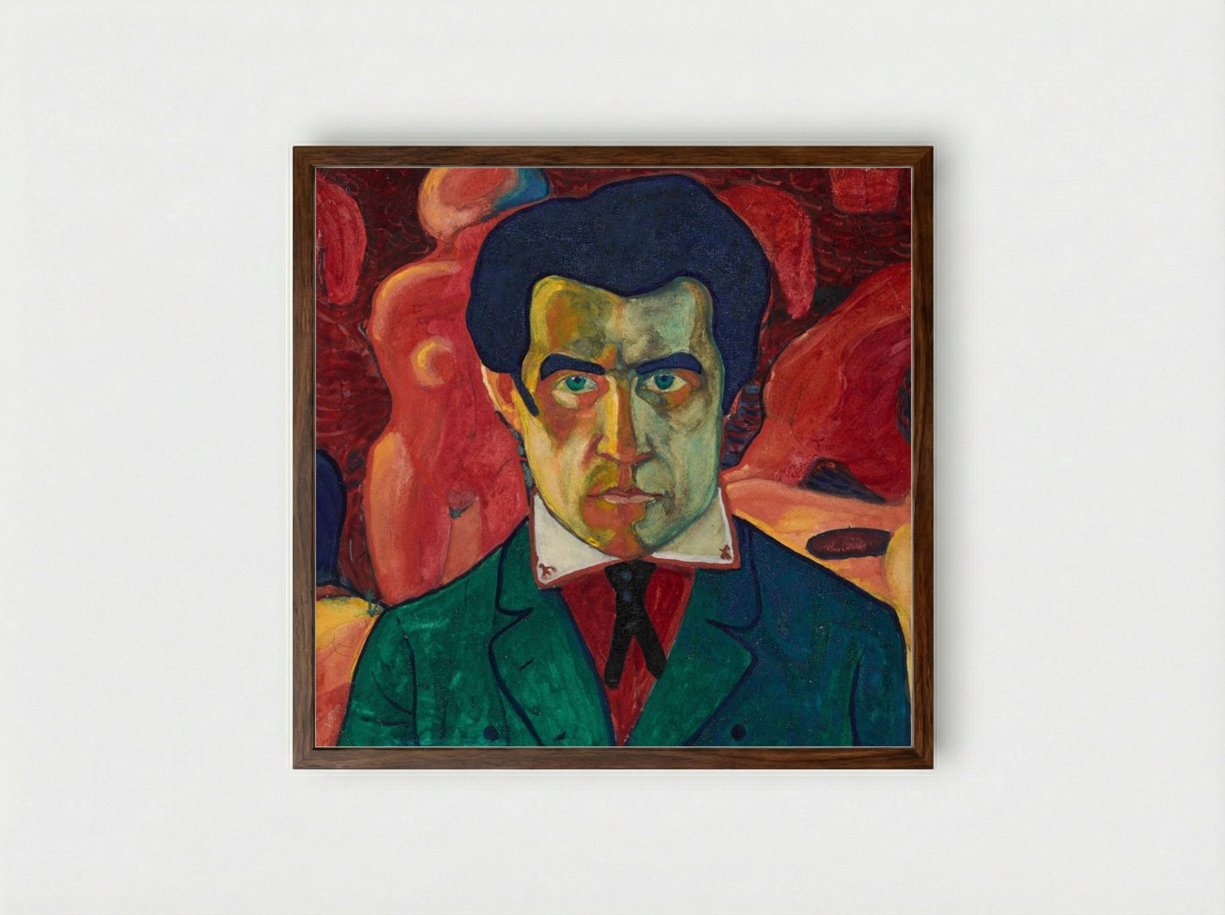 Self-Portrait - Kazimir Malevich - Framed Print Dark Wood