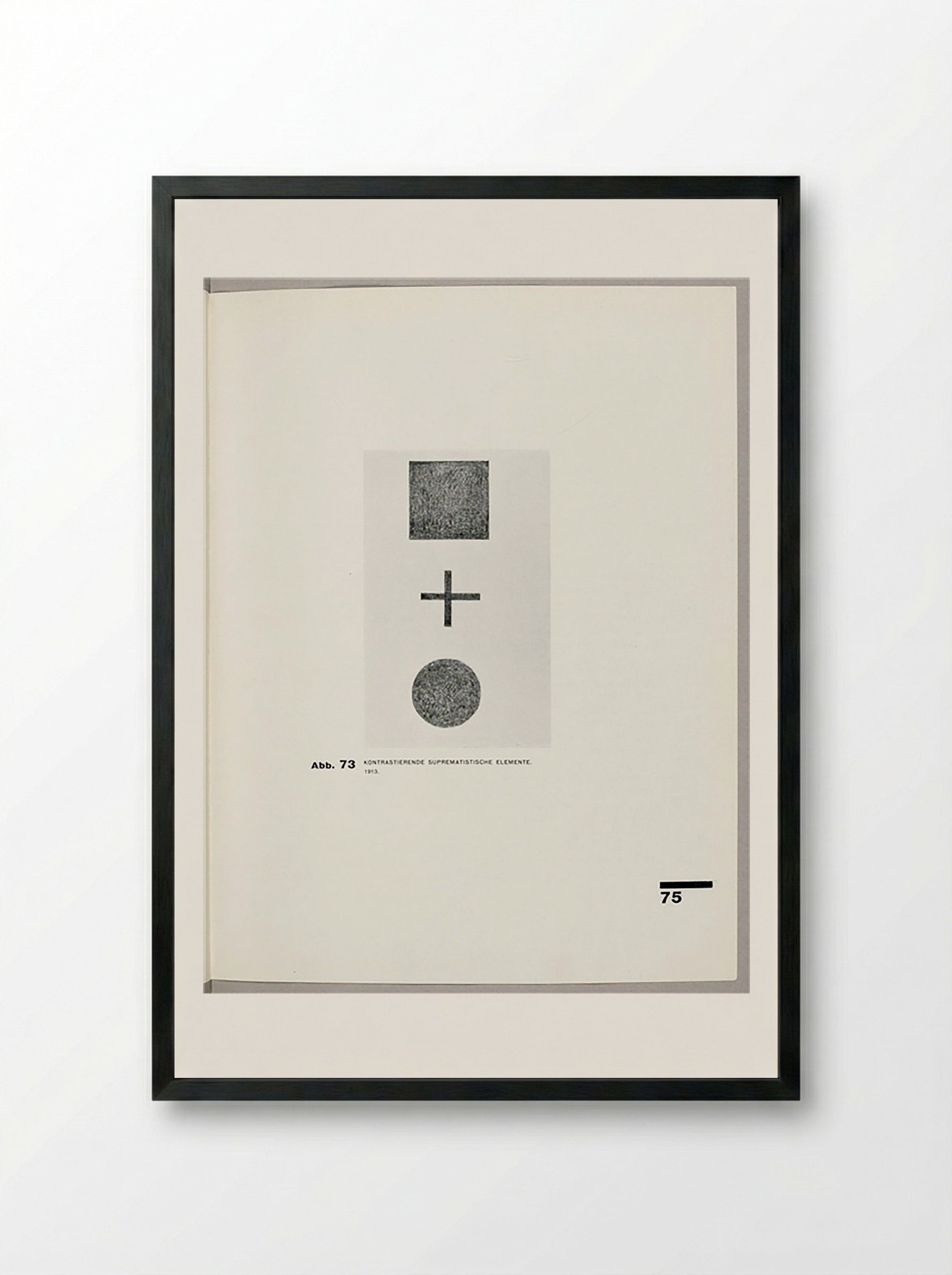 Contrasting Suprematistic Elements - Kazimir Malevich - Framed Print Black