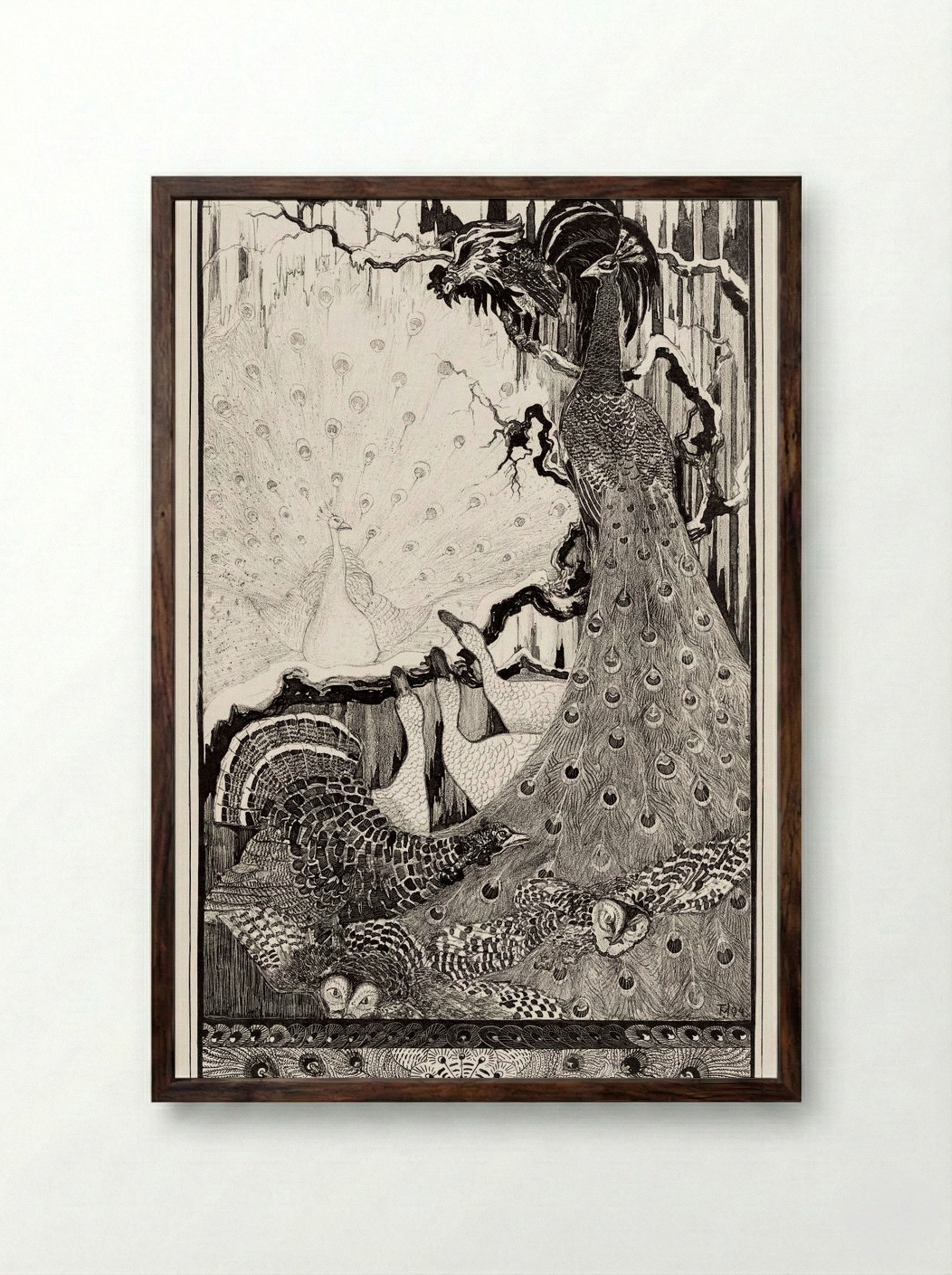 Nieuwjaar (New Year) - Theo van Hoytema - Framed Print Dark Wood