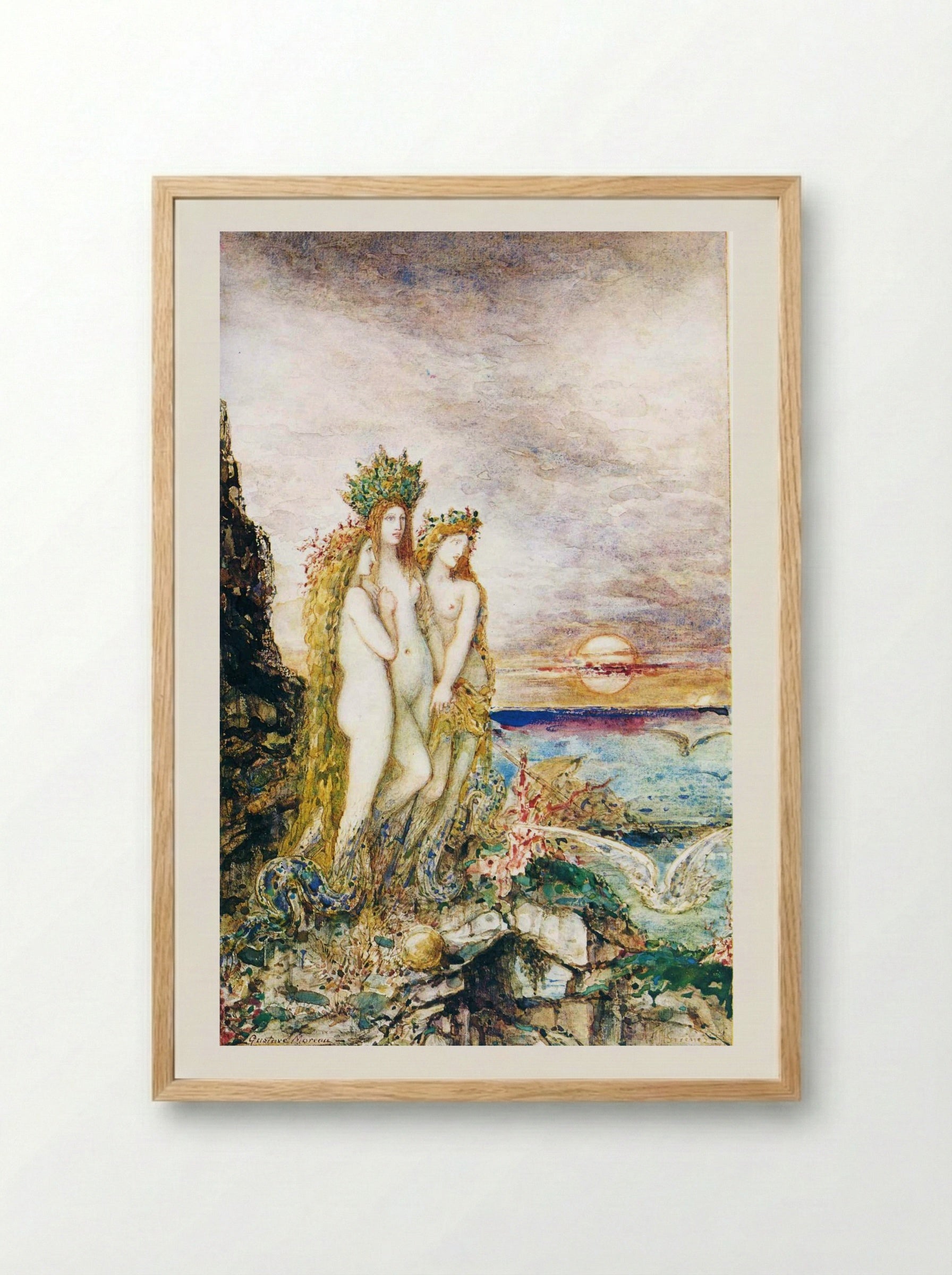 The Sirens - Gustave Moreau - Framed Print Wood