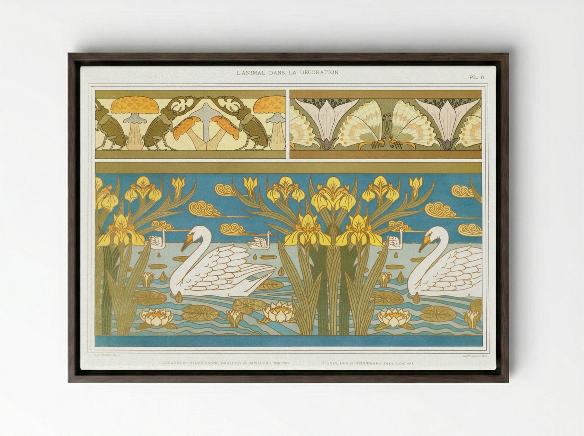 L'Animal dans la Décoration, Plate 6 - Maurice Pillard Verneuil - Framed Canvas Dark Wood