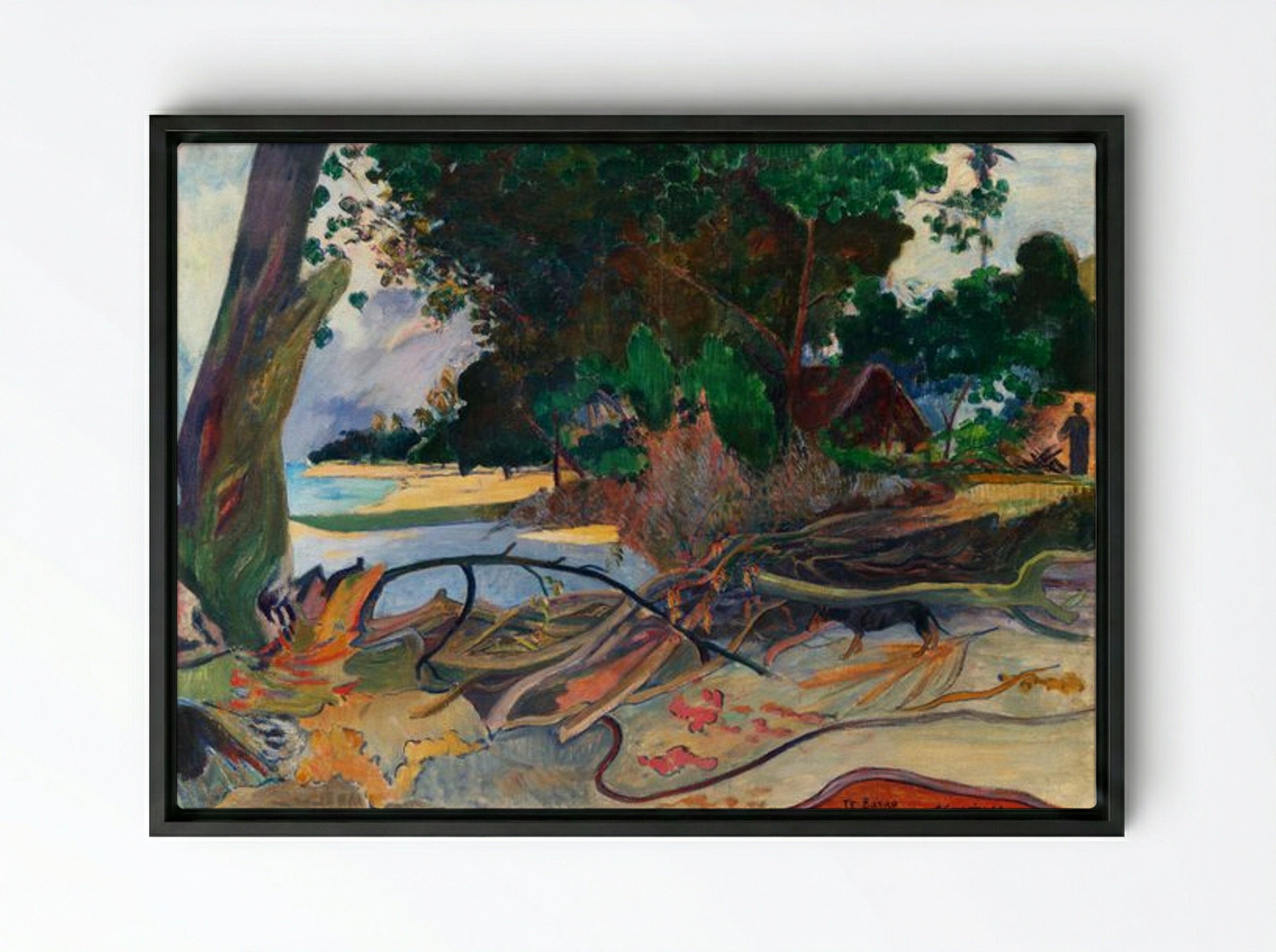 The Hibiscus Tree (Te burao) - Paul Gauguin - Framed Canvas Black