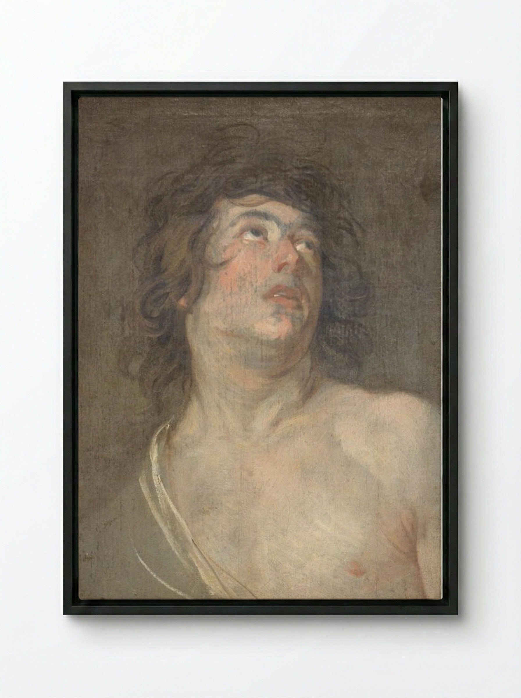 Study for Saint Sebastian - Anthony van Dyck - Framed Canvas Black