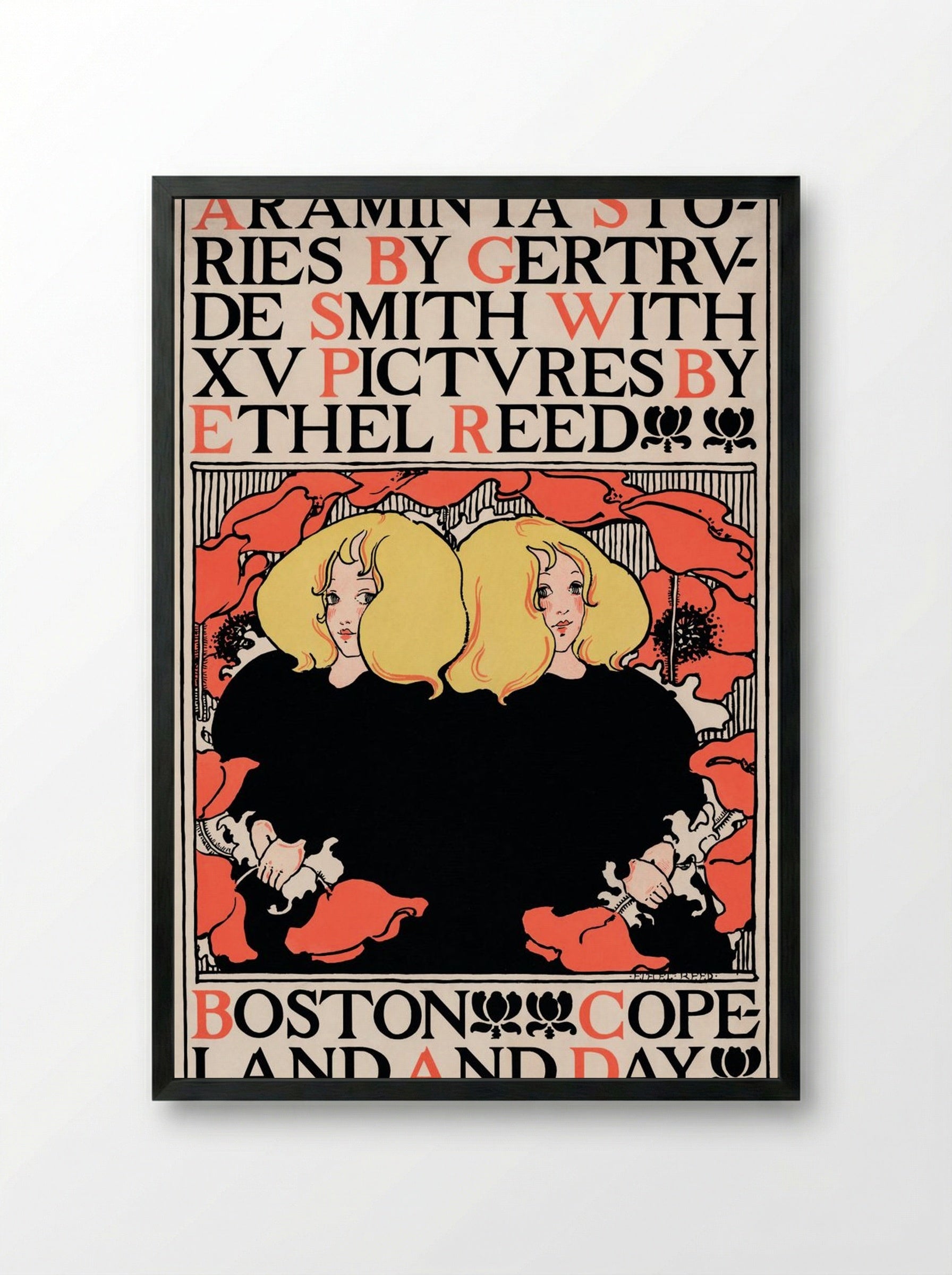 Arabella and Araminta Stories - Ethel Reed - Framed Print Black