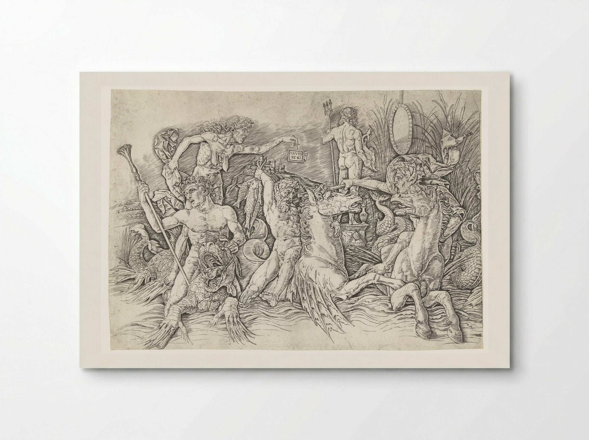 Combat of the Sea Gods - Andrea Mantegna - Poster