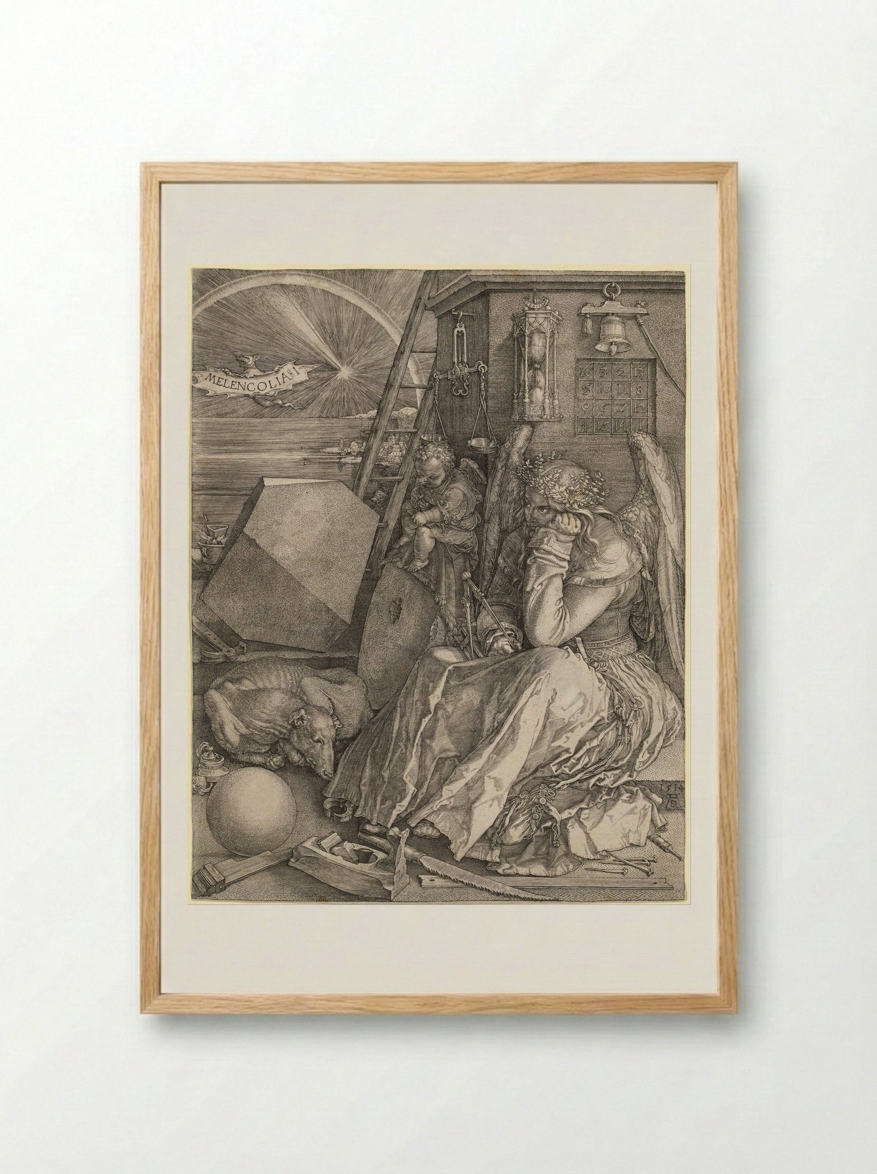 Melencolia I - Albrecht Dürer - Framed Print Wood
