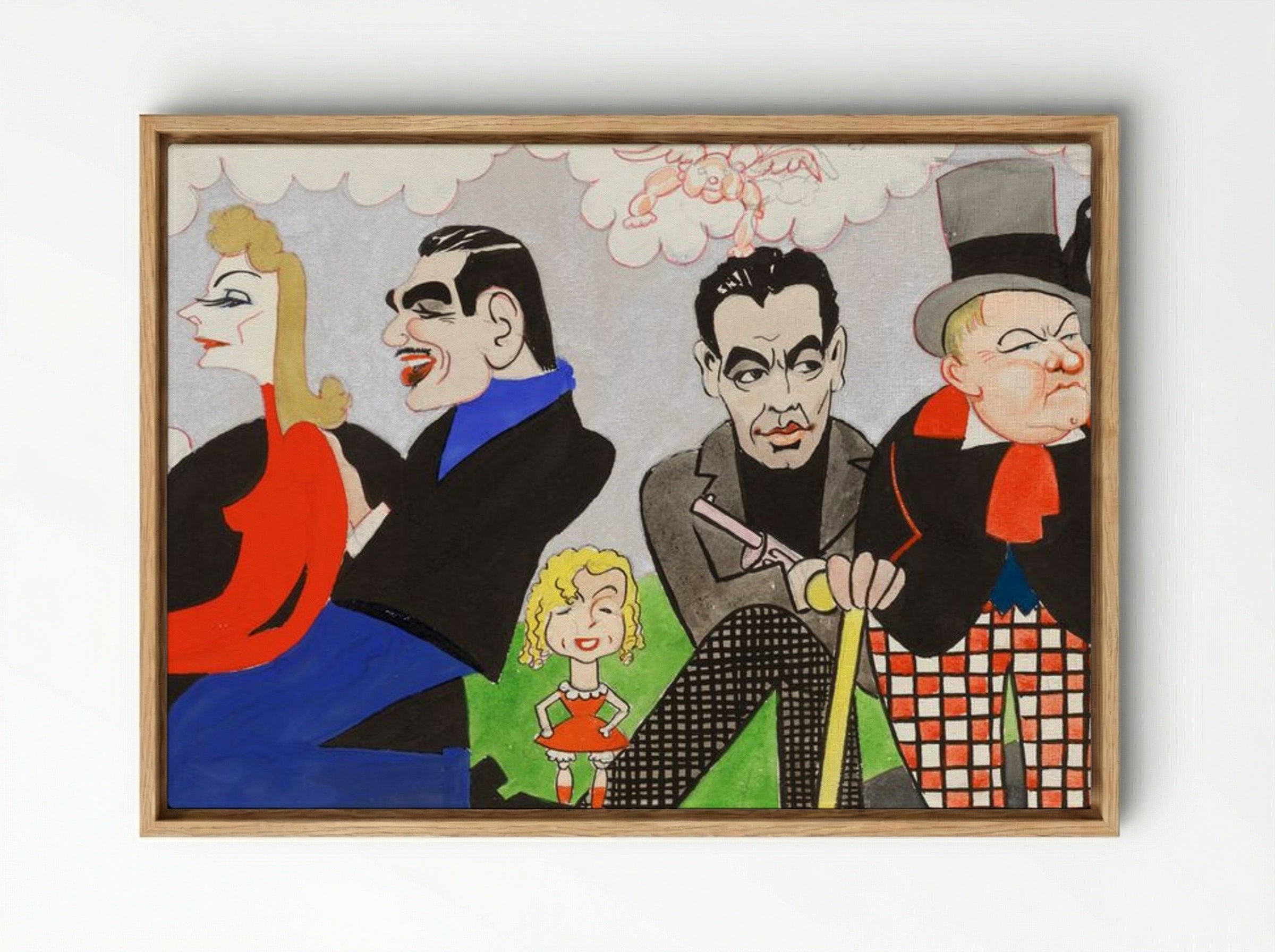 Mural Study 4 - John Decker - Framed Canvas Wood