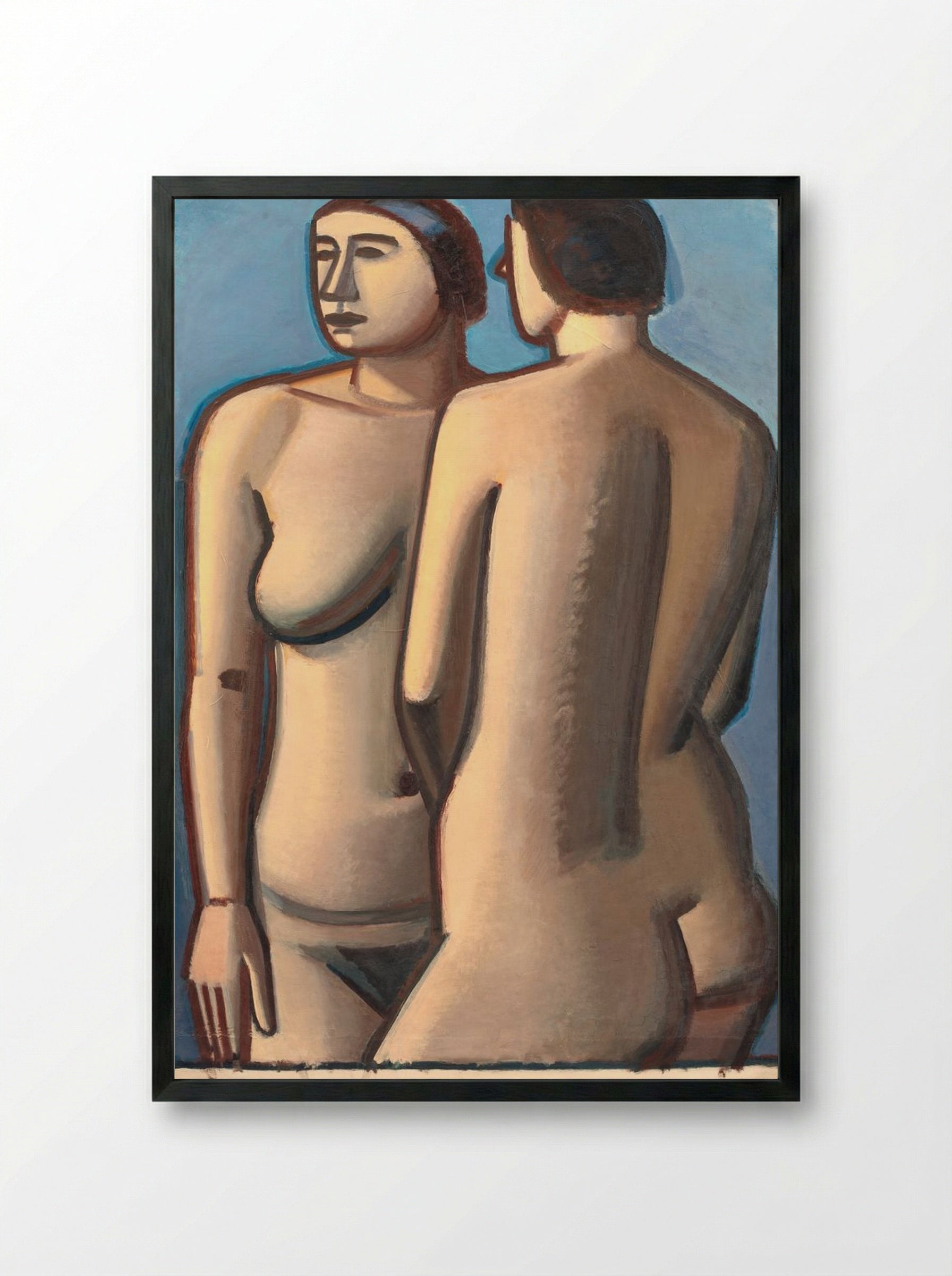 Two Female Nudes - Vilhelm Lundstrøm - Framed Print Black
