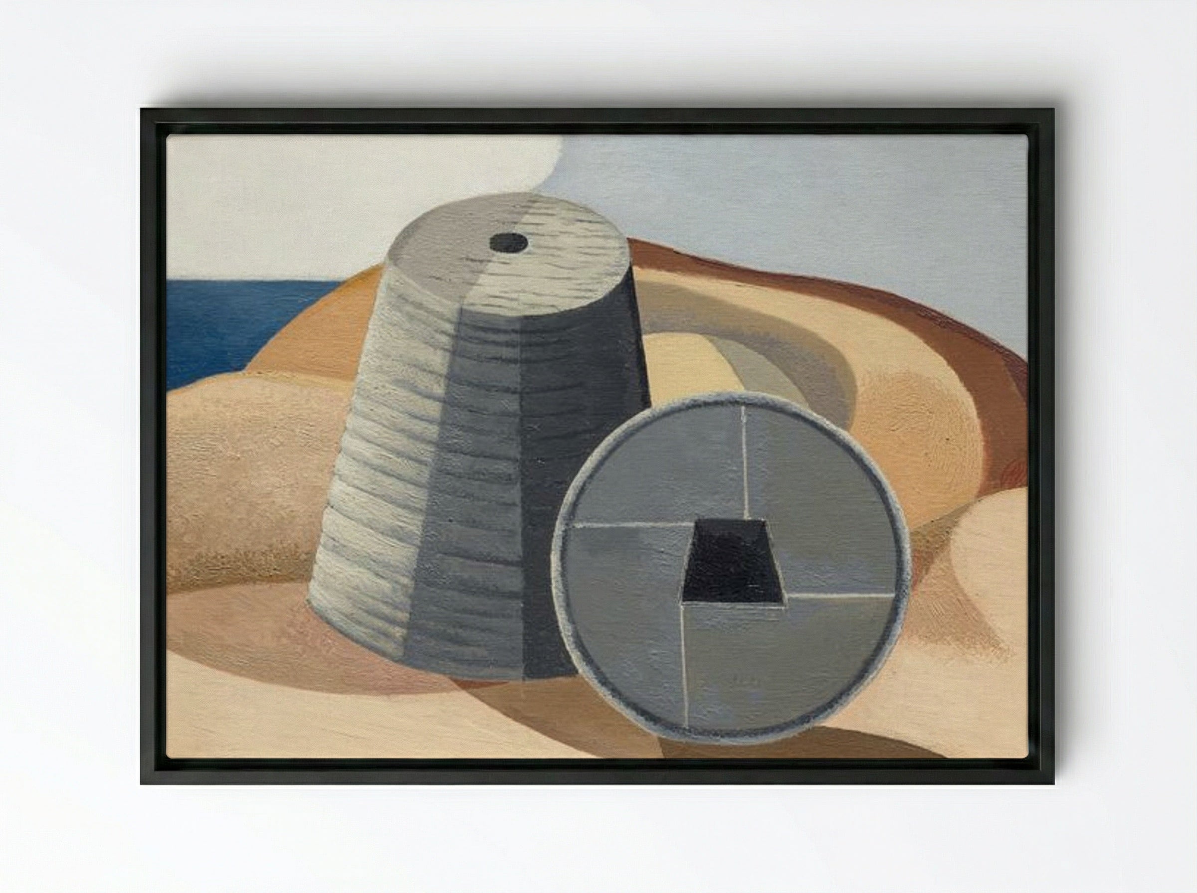 Mineral Objects - Paul Nash - Framed Canvas Black
