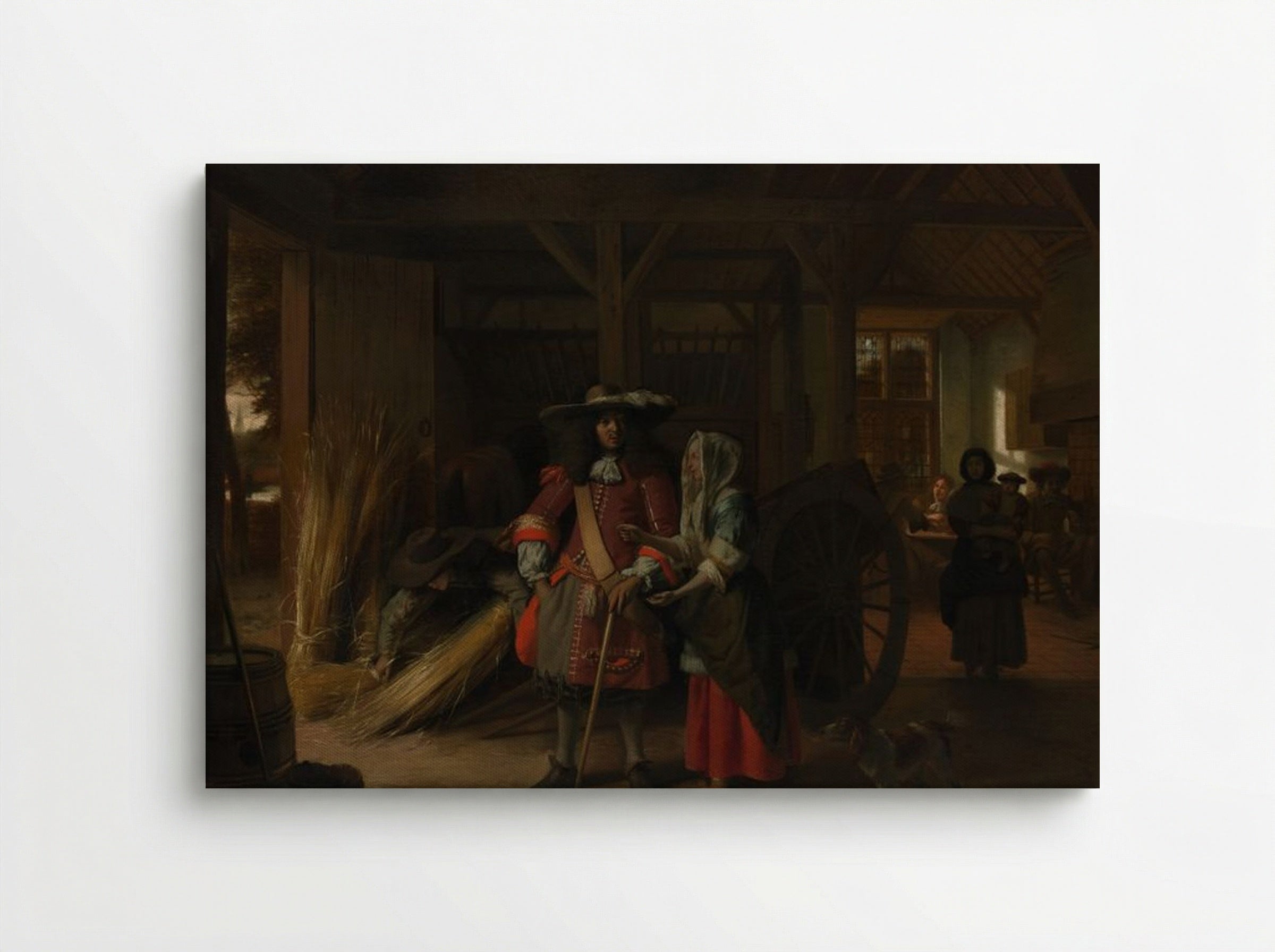 Paying the Hostess - Pieter de Hooch - Canvas