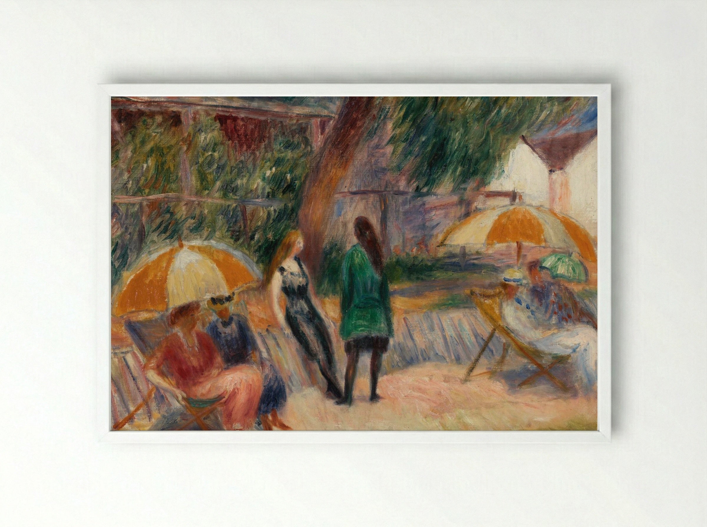 Beach with Figures, Bellport - William James Glackens - Framed Print White