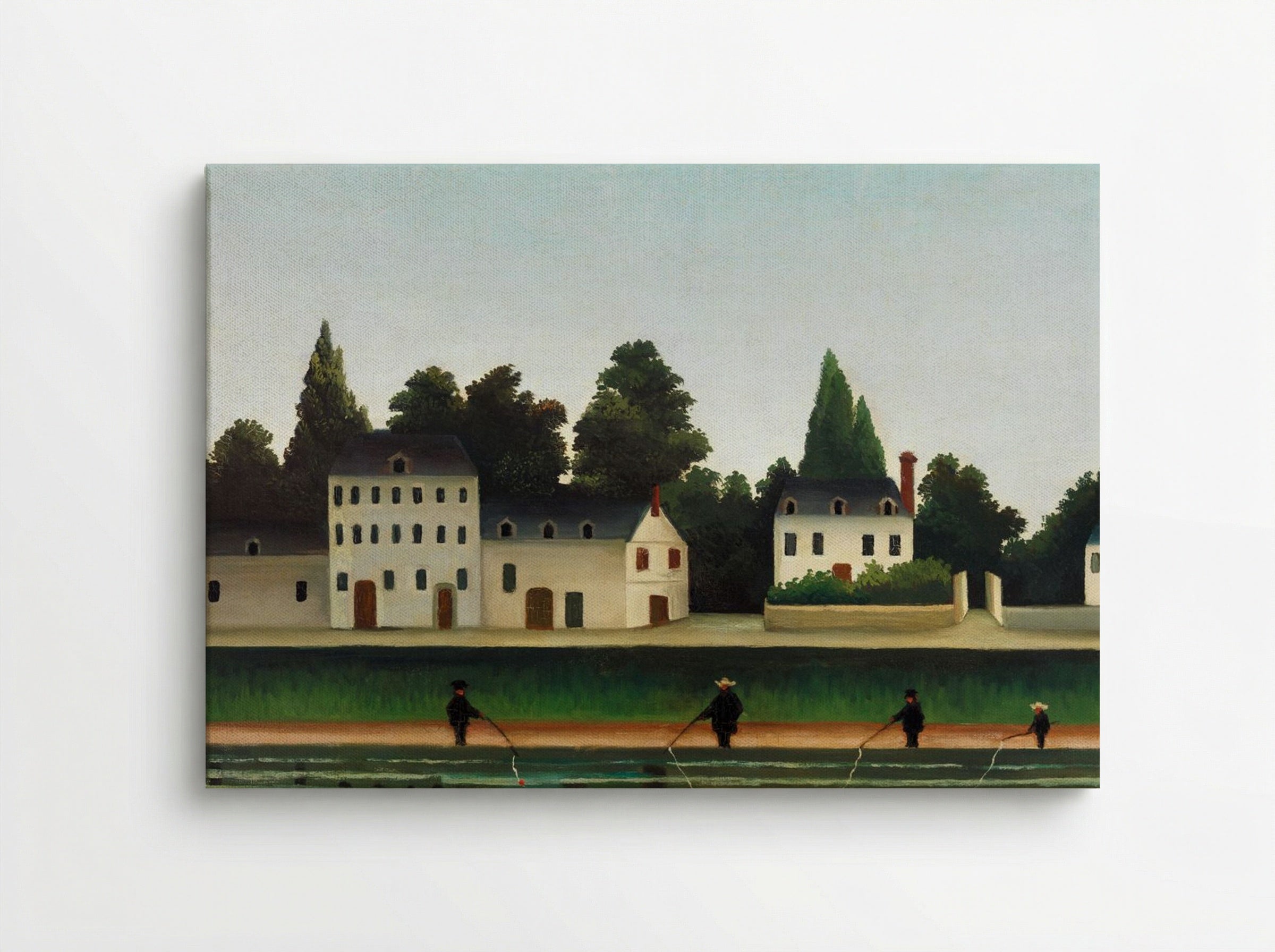 Landscape and Four Fishermen - Henri Rousseau - Canvas