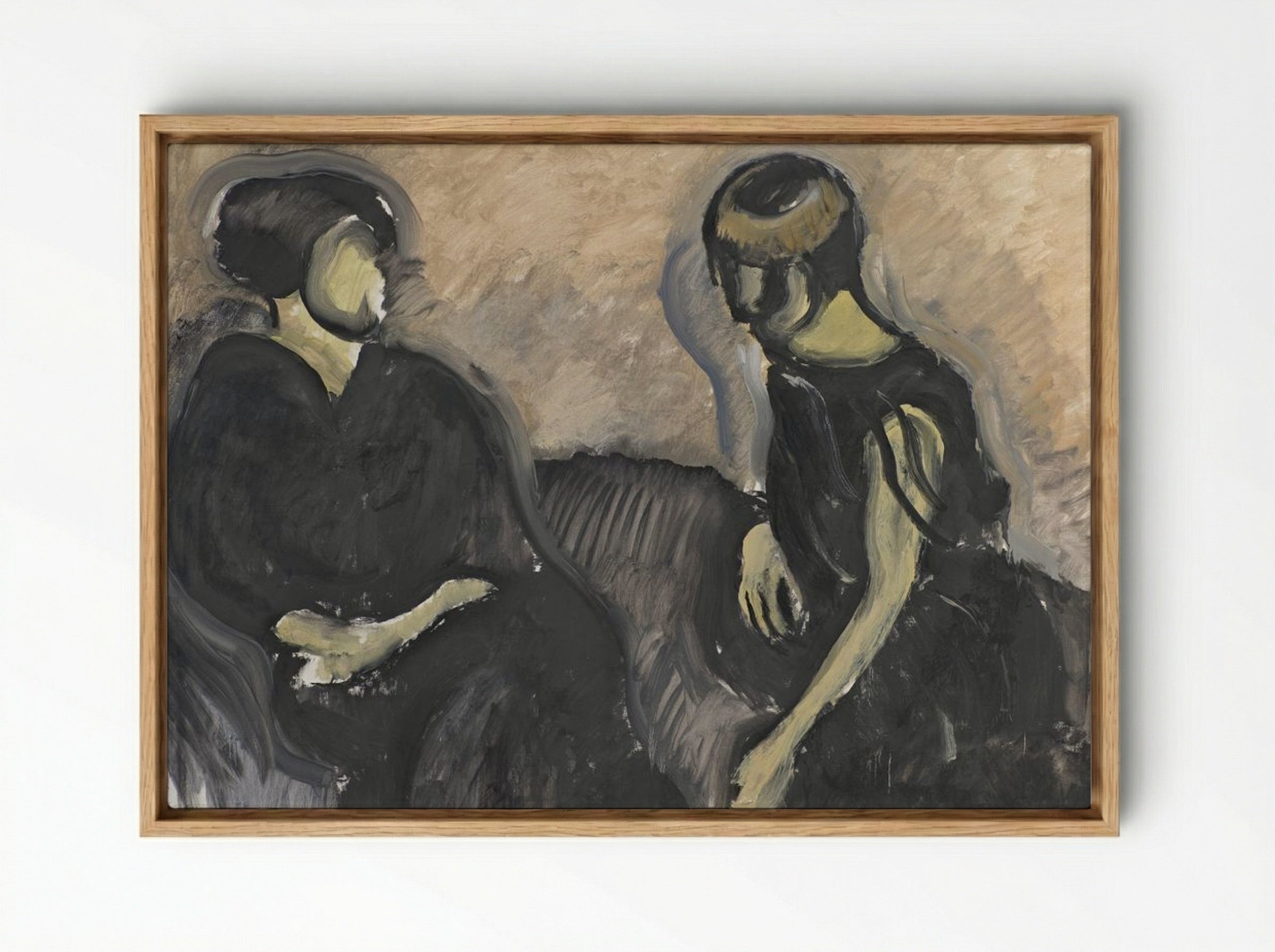 Two Ladies - Harald Giersing - Framed Canvas Wood