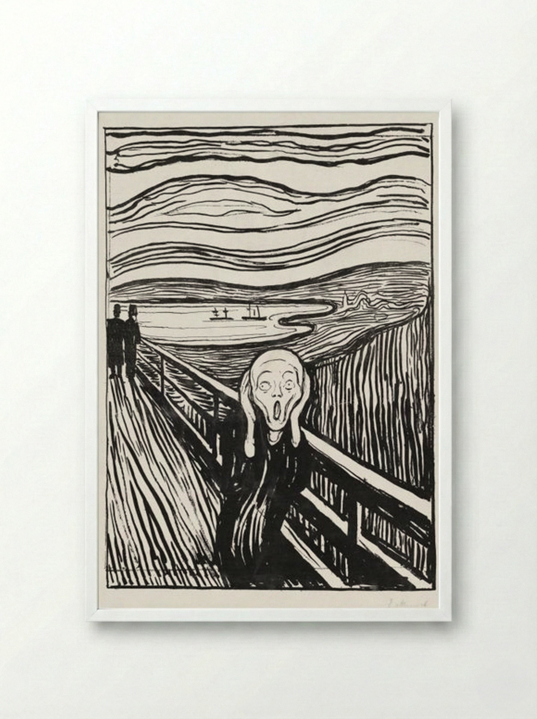 The Scream - Edvard Munch - Framed Print White