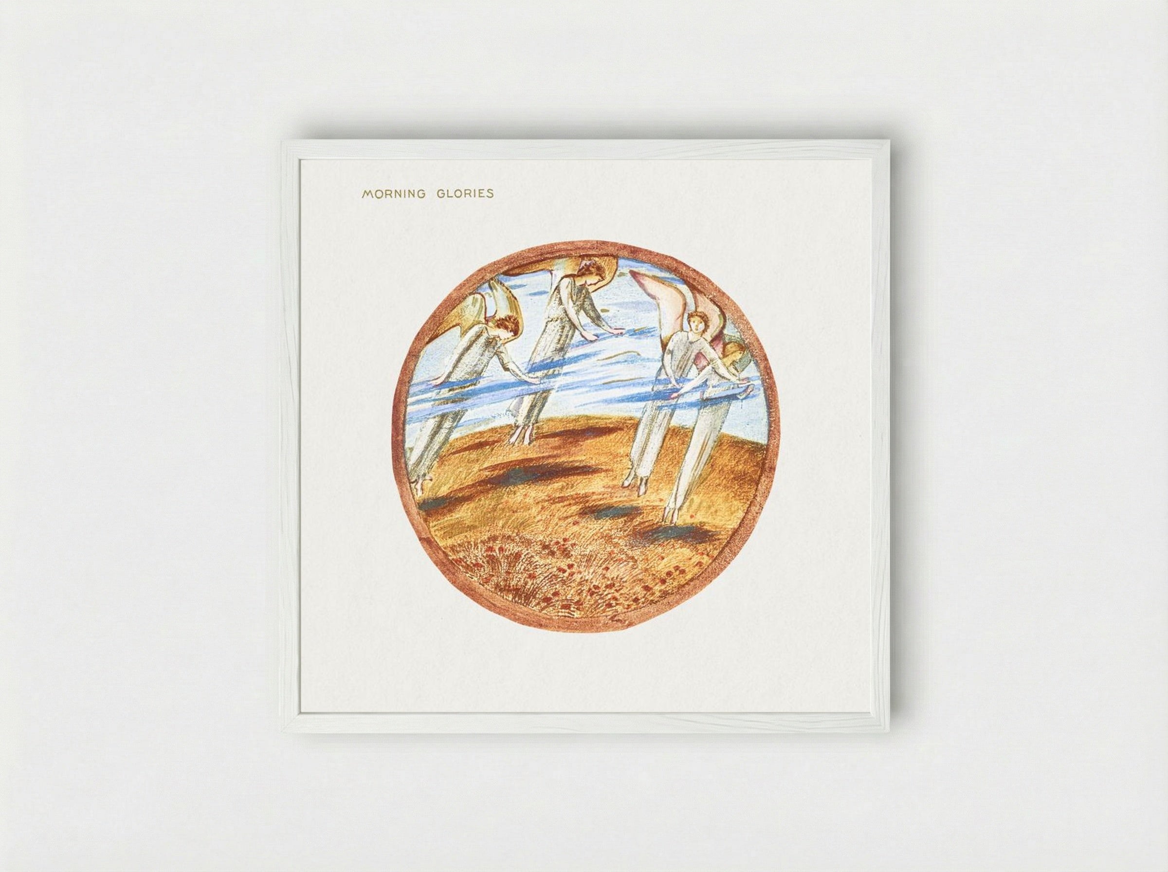 Morning Glories, from The Flower Book - Edward Burne-Jones - Framed Print White