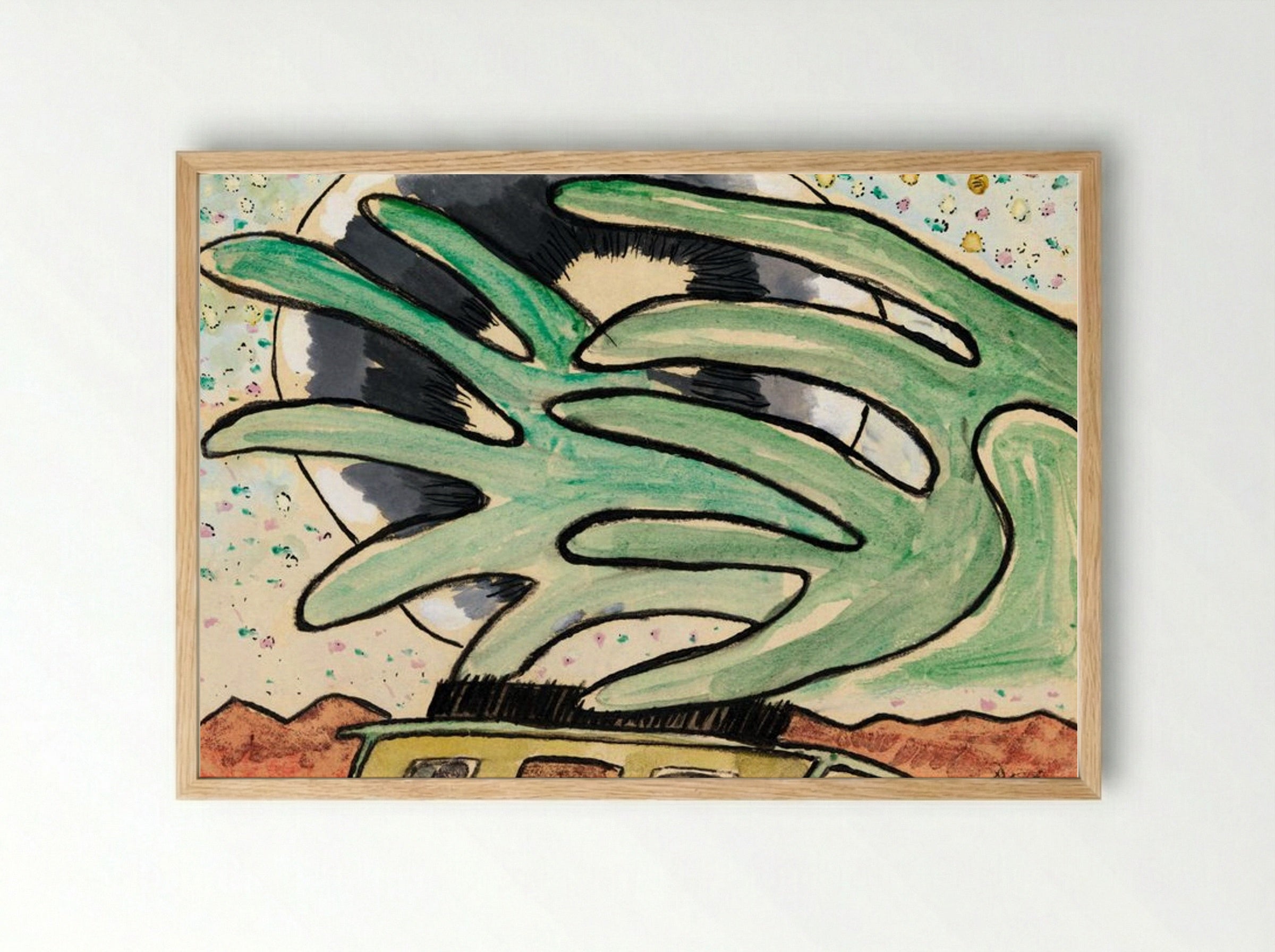 Silver Ball, Barge, and Trees - Arthur Dove - Framed Print Wood