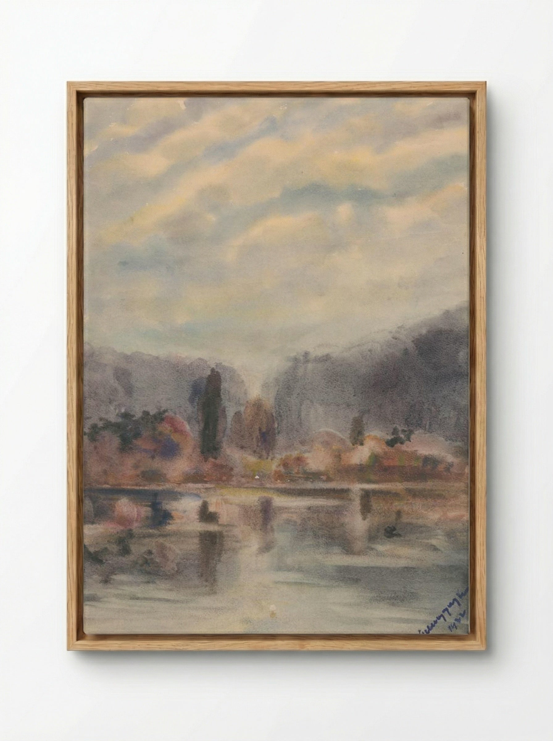 Twilight at a Pond - Zolo Palugyay - Framed Canvas Wood