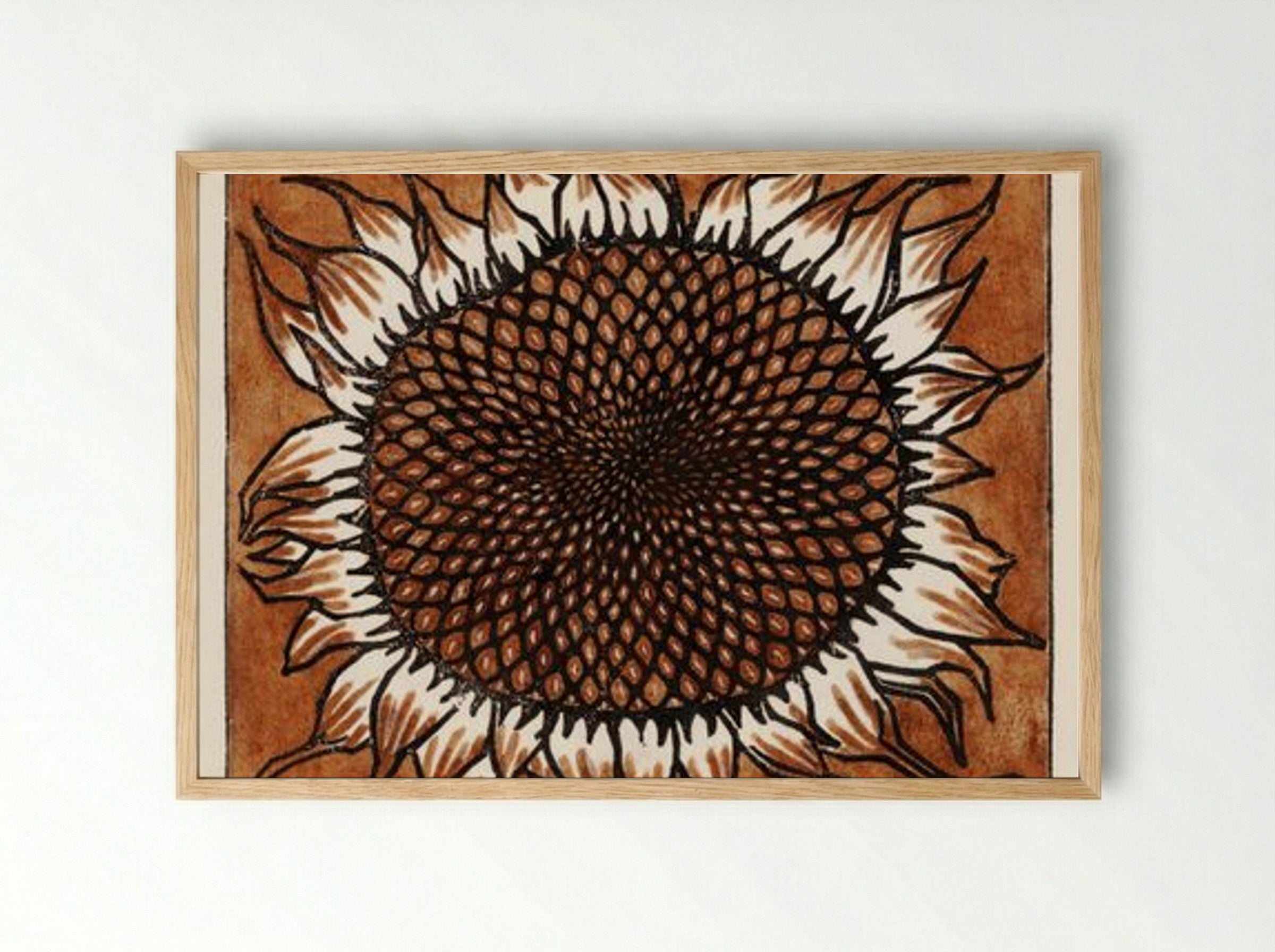 November Sunflower - Julie de Graag - Framed Print Wood