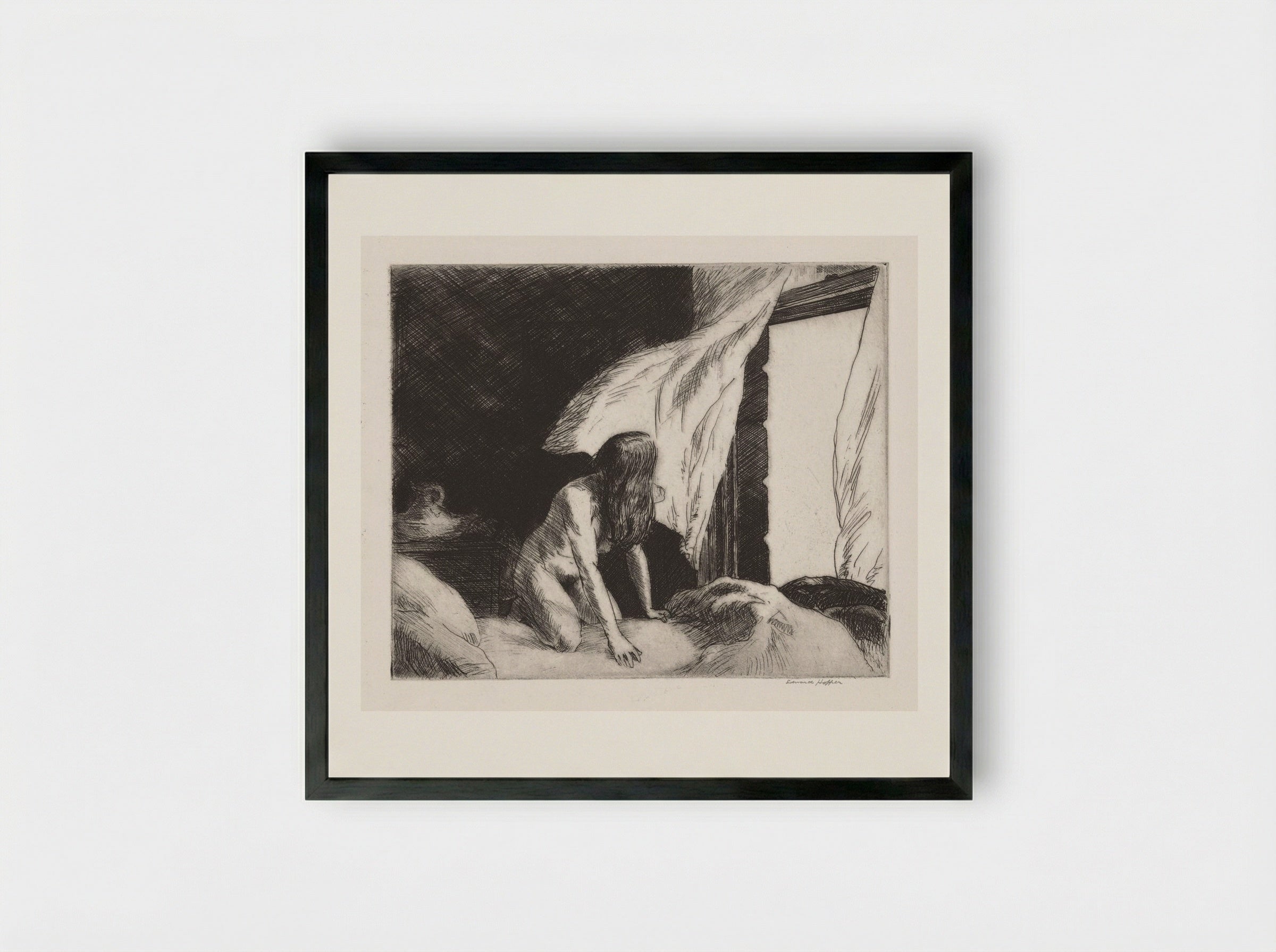 The Evening Wind - Edward Hopper - Framed Print Black