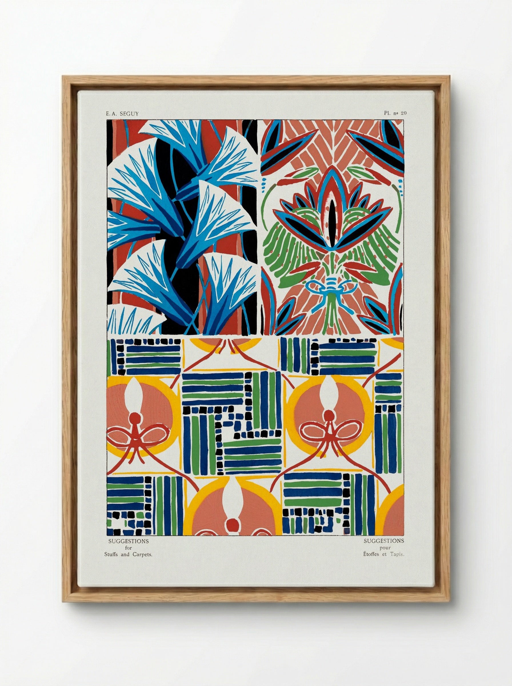 Floral Pattern No. 20 (Textile Design) - Émile-Allain Séguy - Framed Canvas Wood