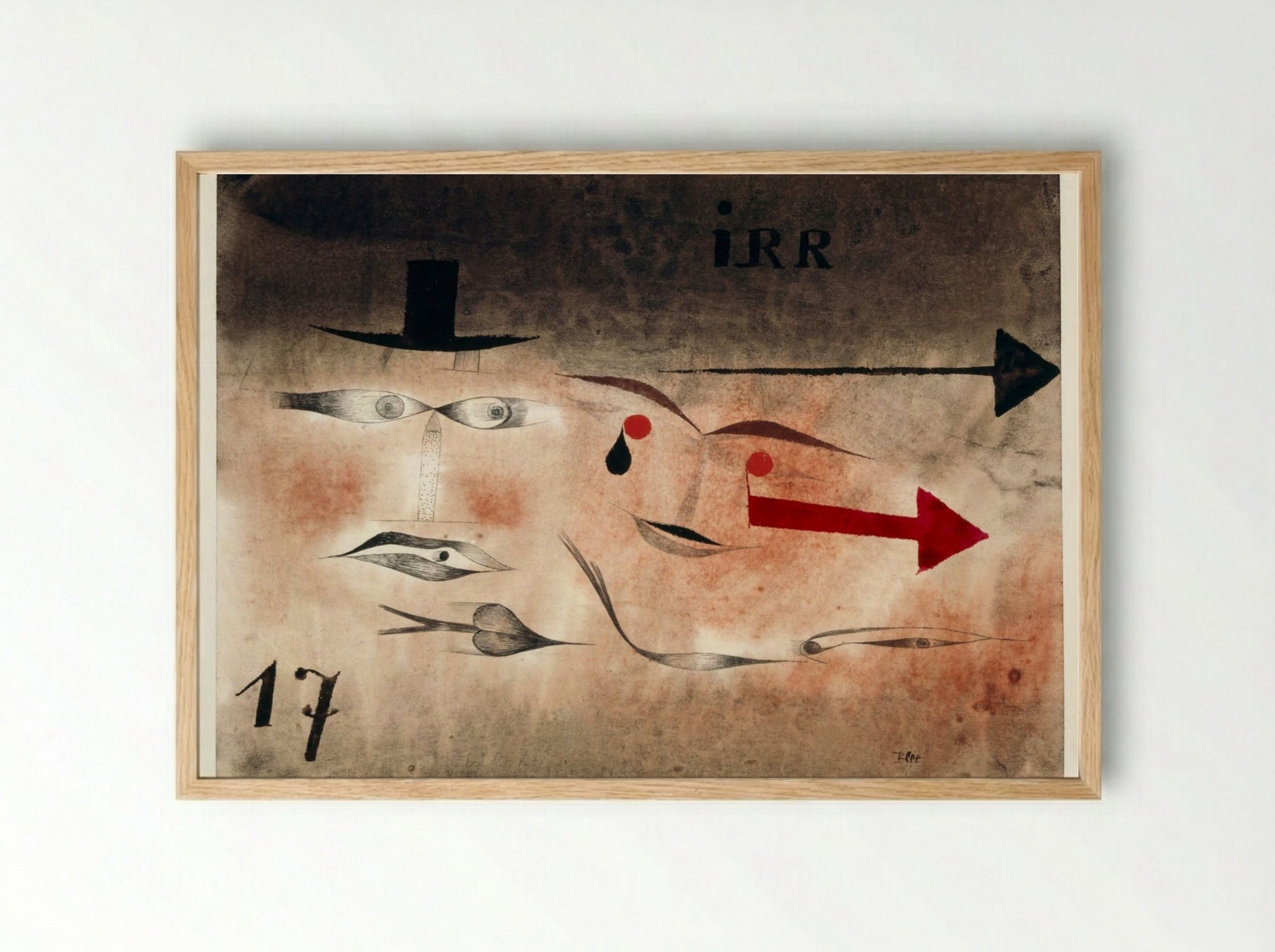 Seventeen Crazy! (Siebzehn Verrückt!) - Paul Klee - Framed Print Wood