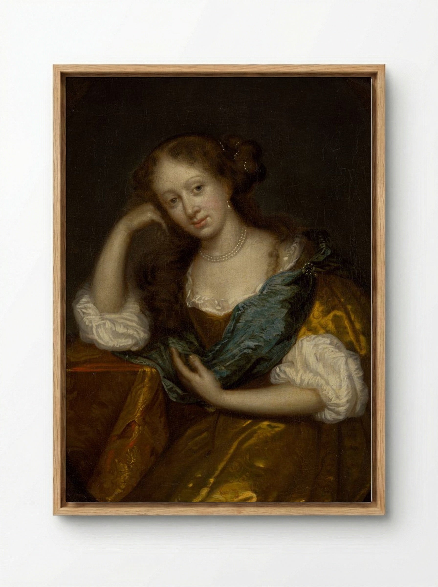 In Thought - Godfried Schalcken - Framed Canvas Wood