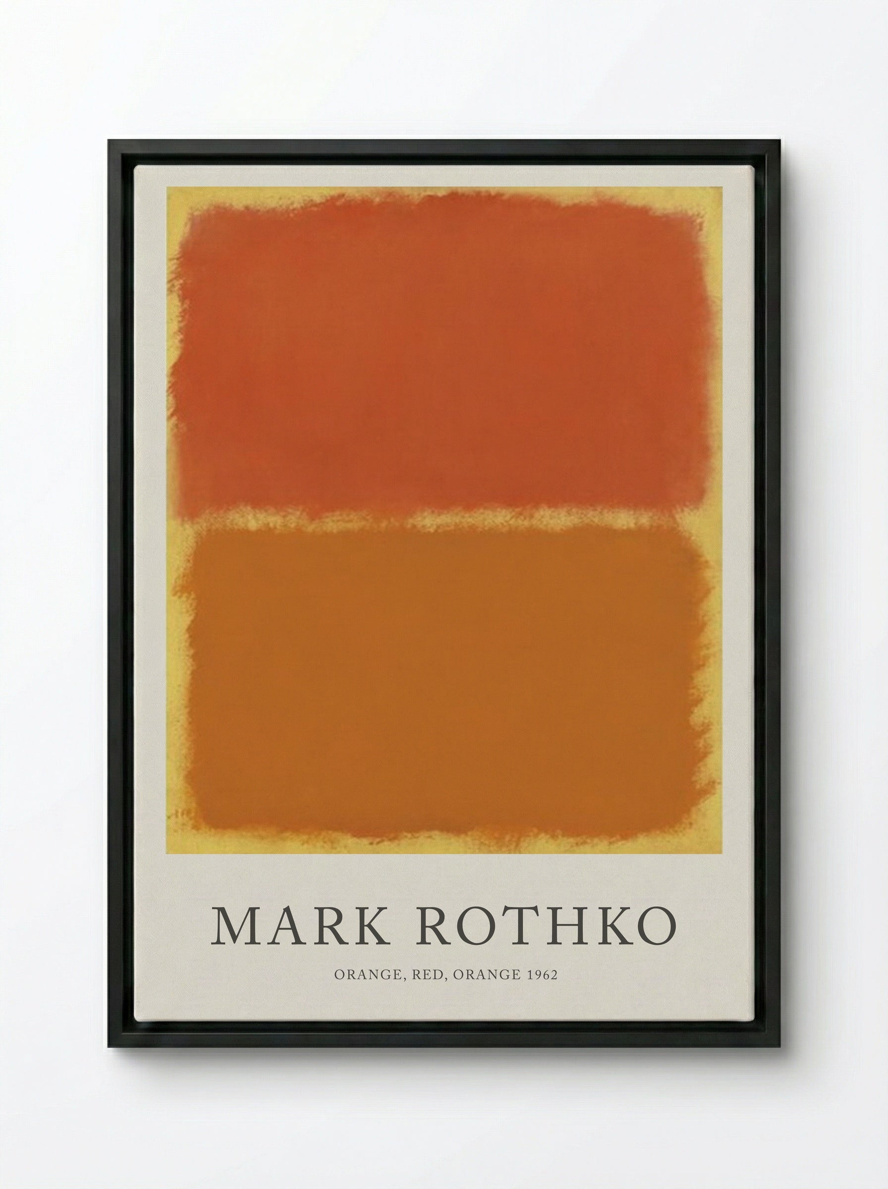 Orange, Red, Orange - Mark Rothko - Framed Canvas Black