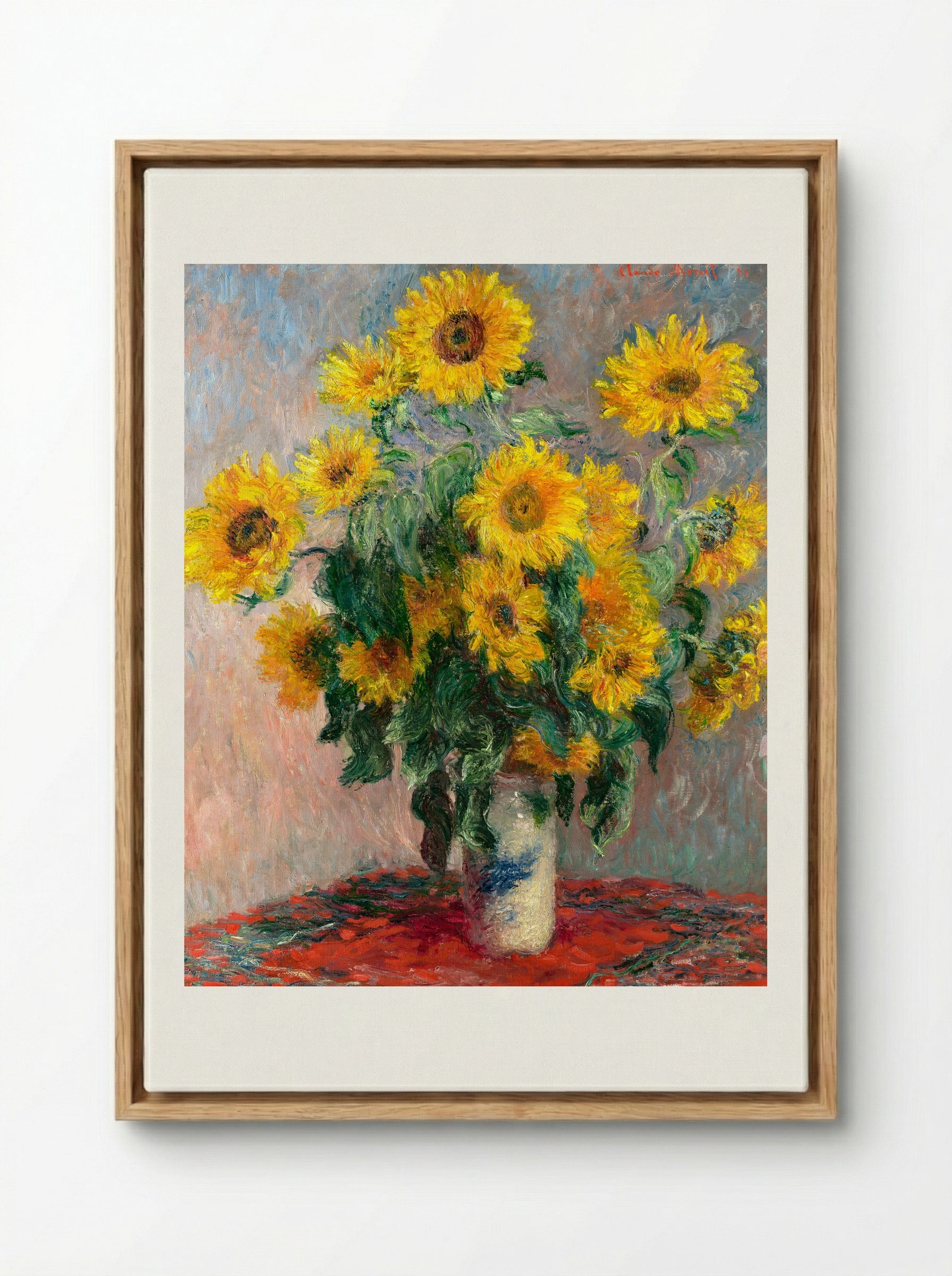 Bouquet of Sunflowers - Claude Monet - Framed Canvas Wood