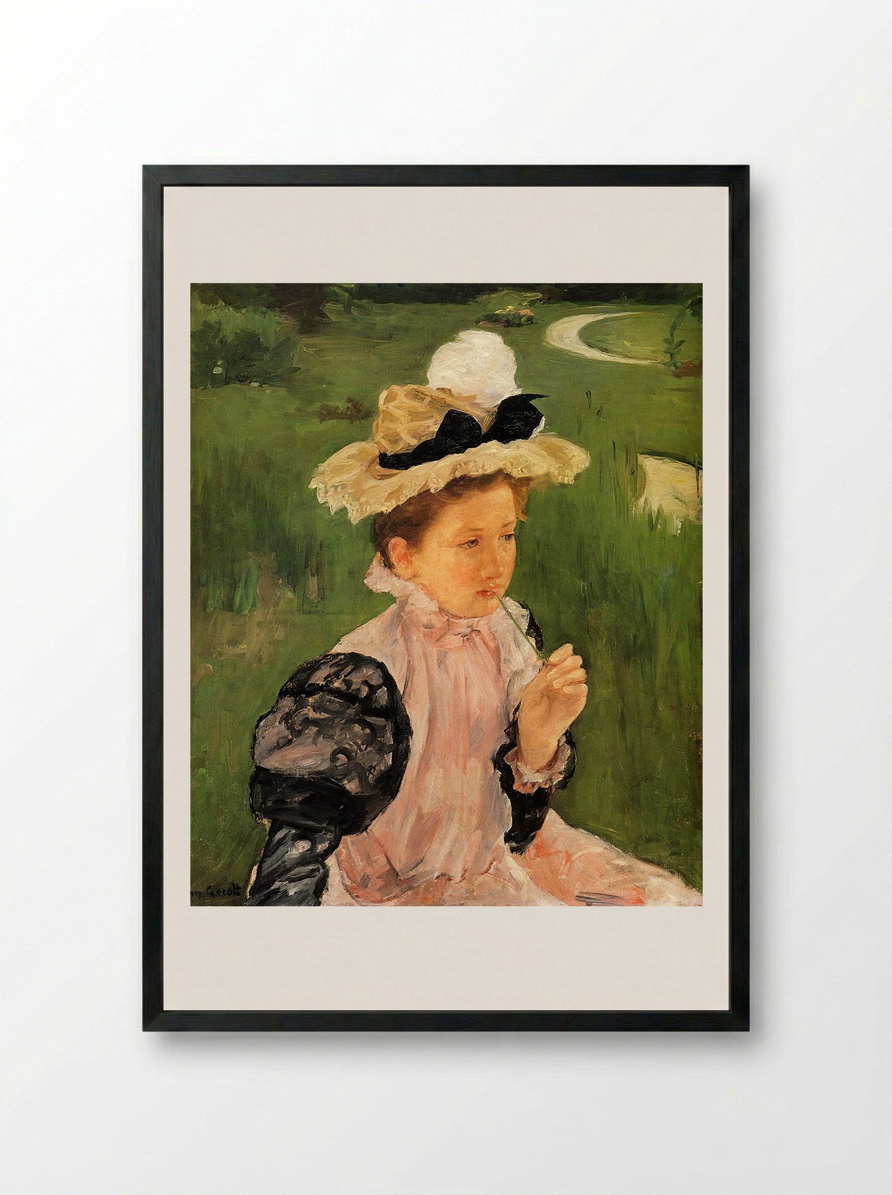 Portrait of a Young Girl - Mary Cassatt - Framed Print Black