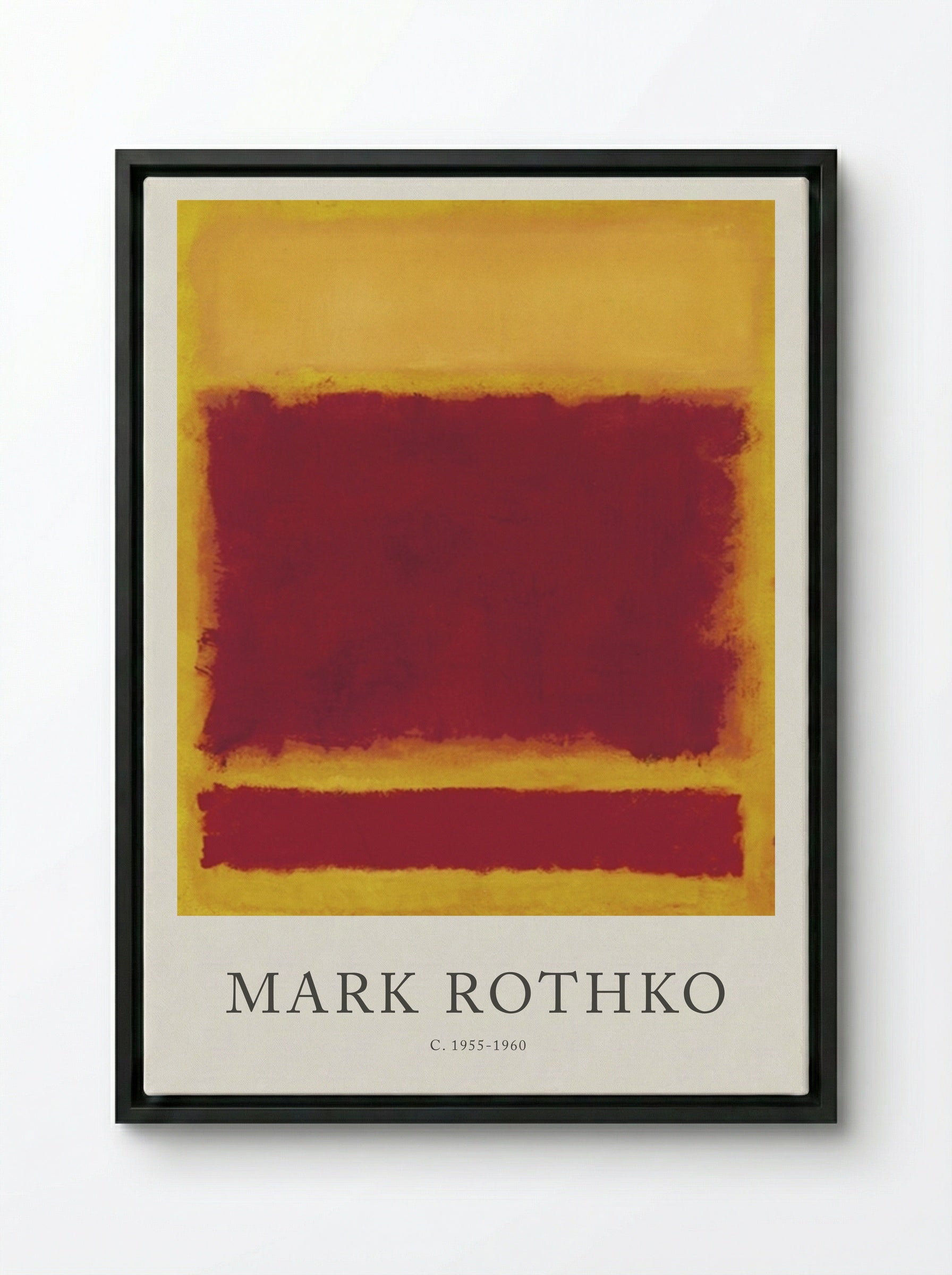 Untitled (Yellow, Red, Yellow) - Mark Rothko - Framed Canvas Black