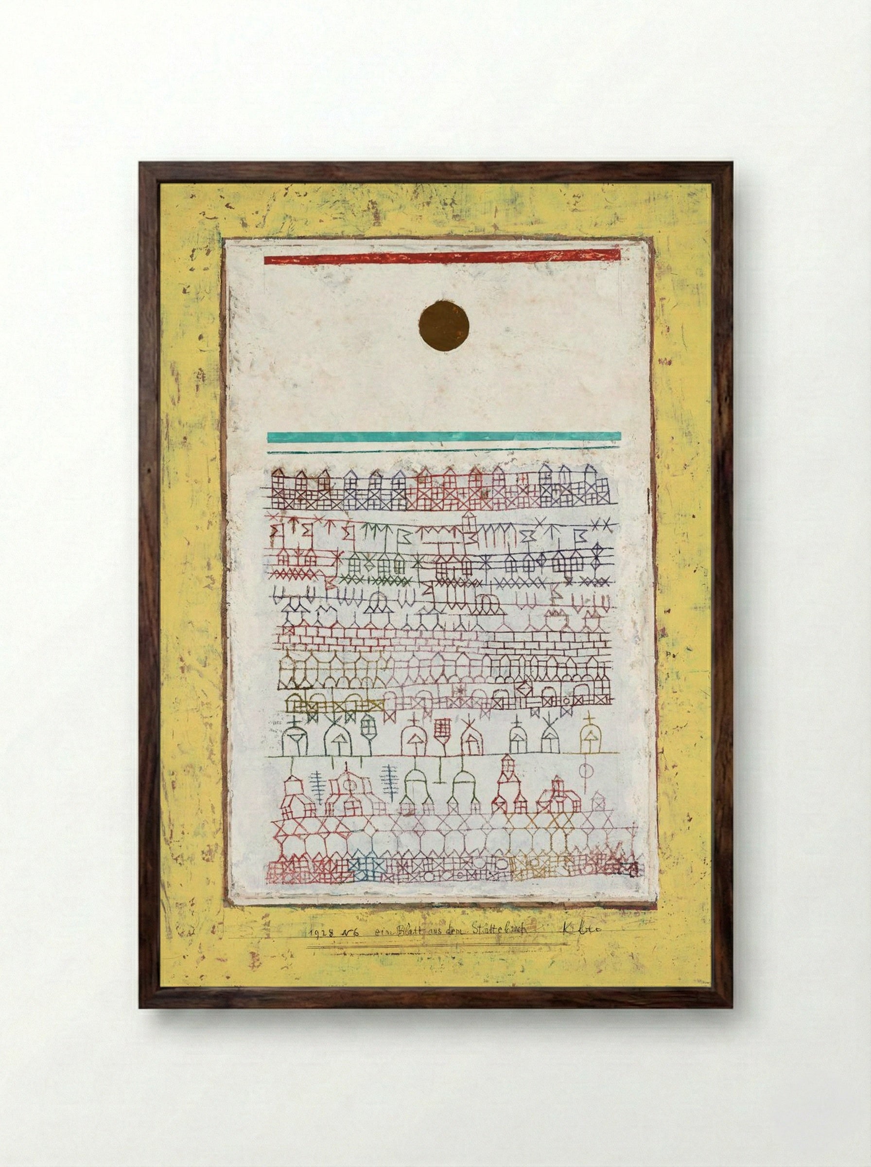 A Sheet from the City Book - Paul Klee - Framed Print Dark Wood