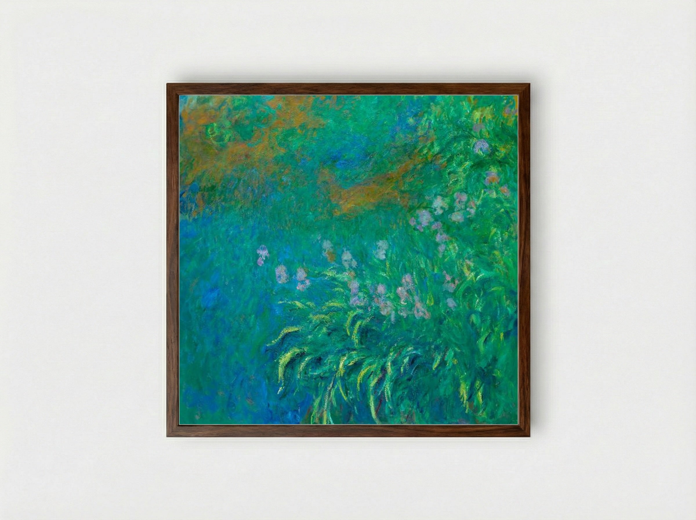 Irises - Claude Monet - Framed Print Dark Wood