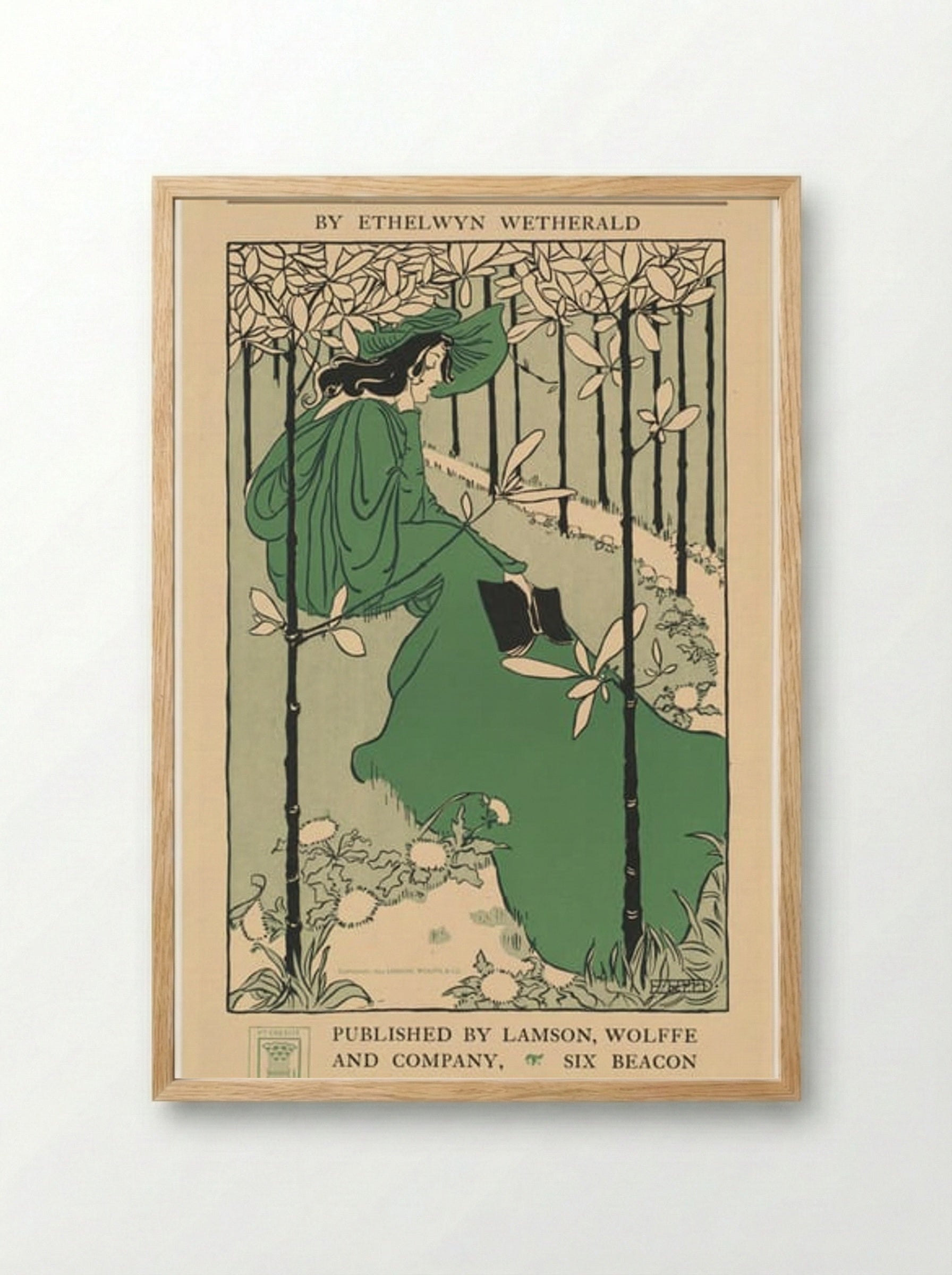 The House of the Trees and Other Poems by Ethelwyn Wetherald (Book Cover) - Ethel Reed - Framed Print Wood