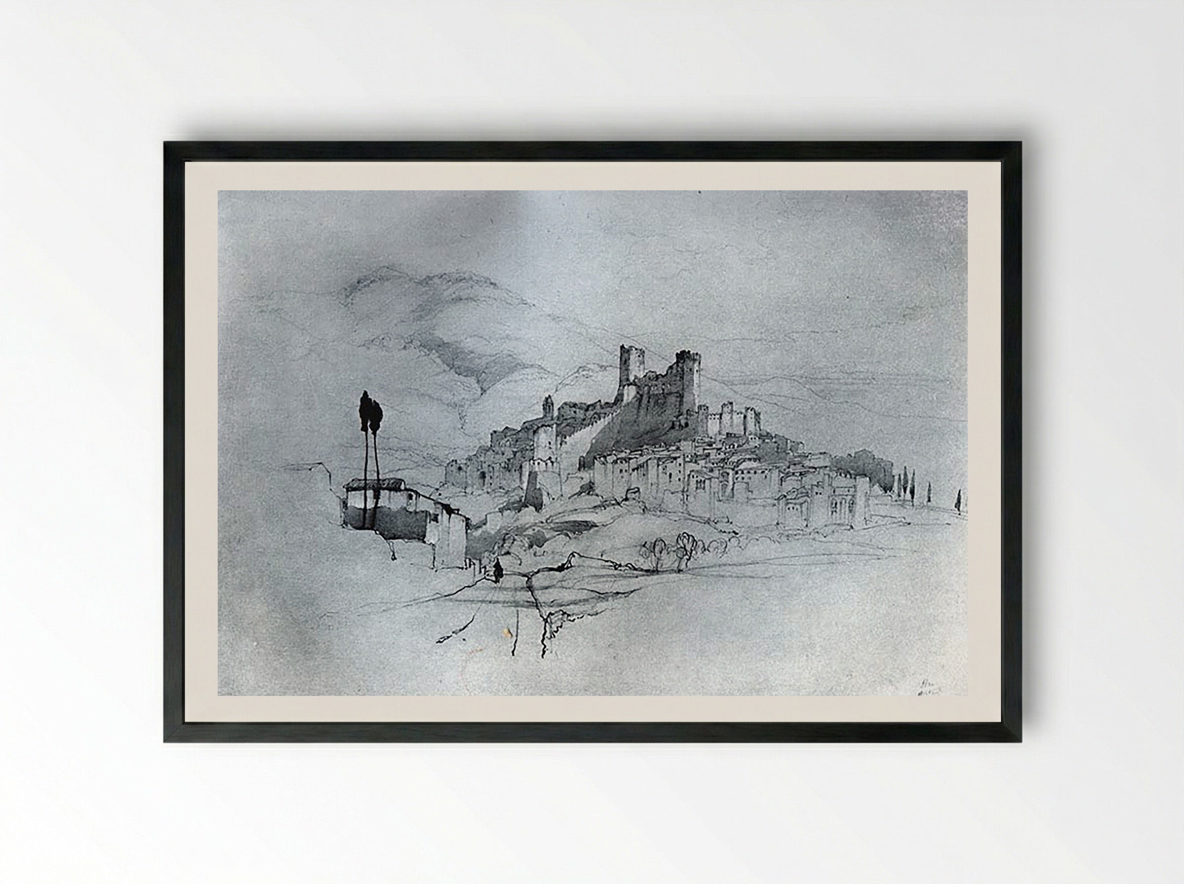 Itri - John Ruskin - Framed Print Black