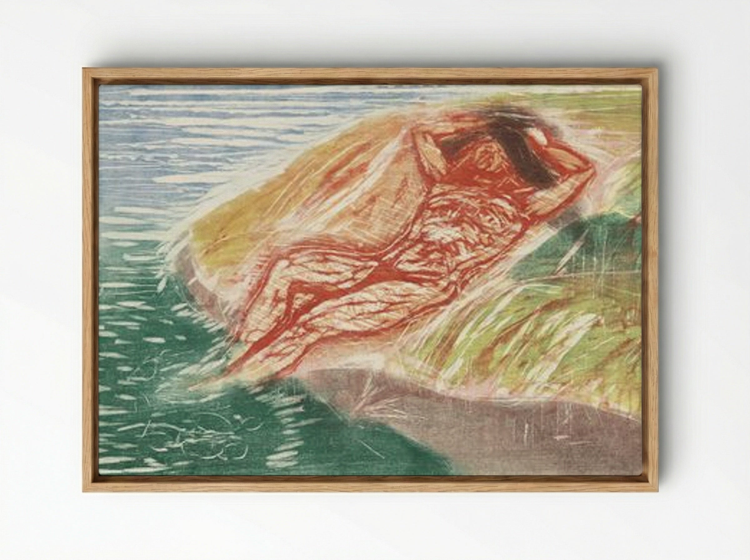 Sunbathing I - Edvard Munch - Framed Canvas Wood