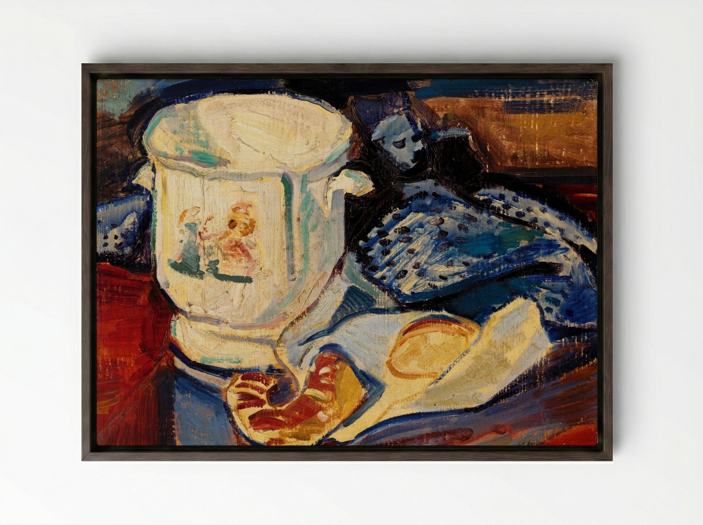 Still Life with Jardinière - Alfred Henry Maurer - Framed Canvas Dark Wood