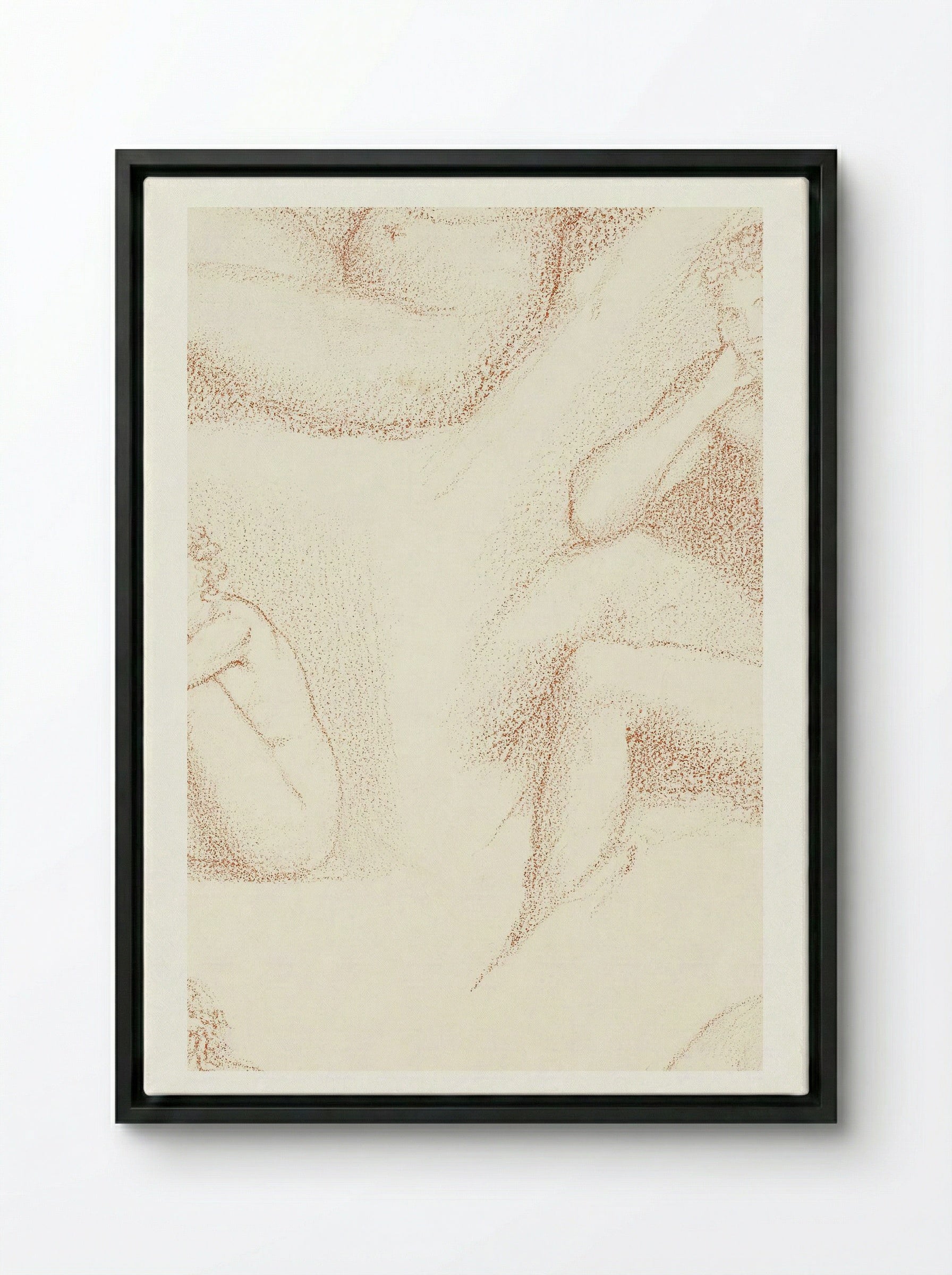 Female Nude: Five Studies of a Seated Girl - Edward Burne-Jones - Framed Canvas Black