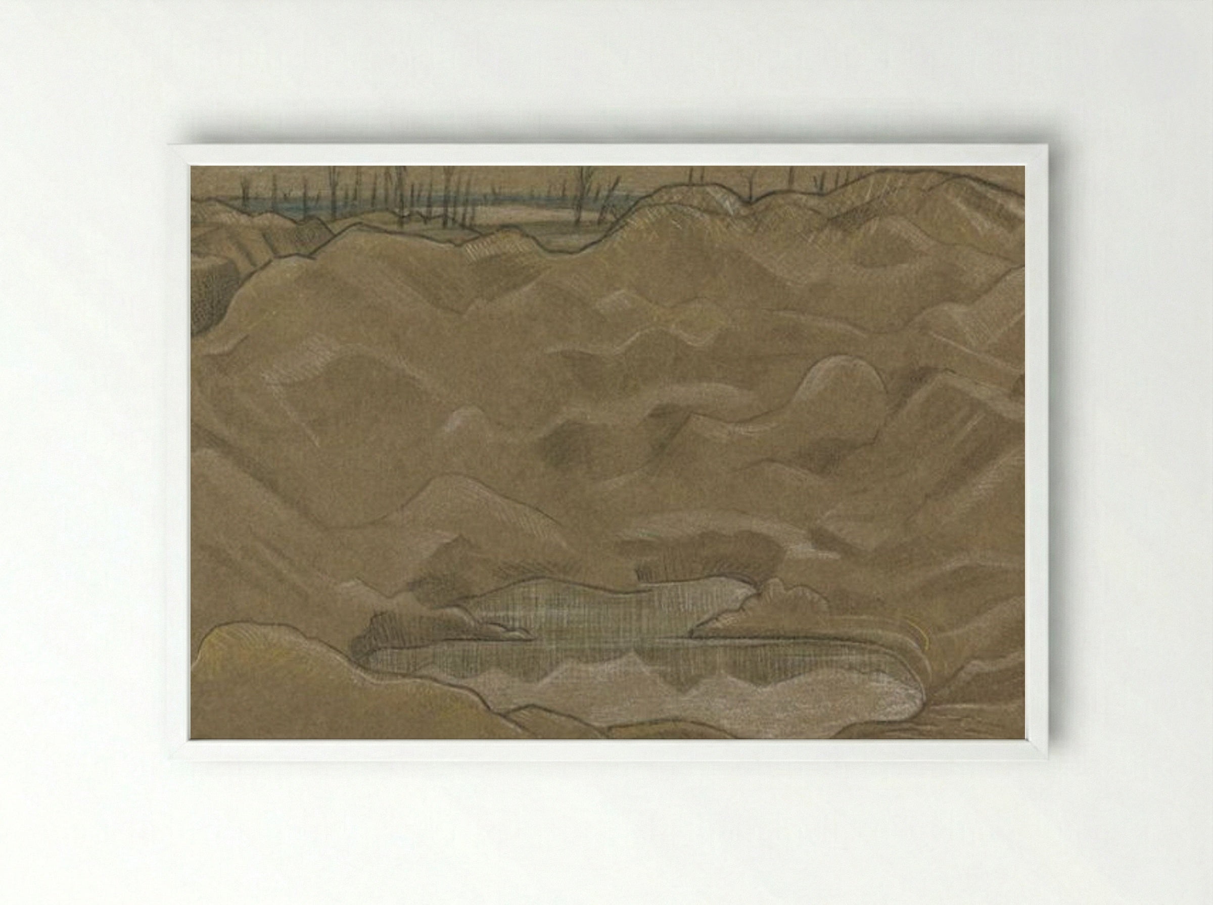 A Shell Crater - Paul Nash - Framed Print White