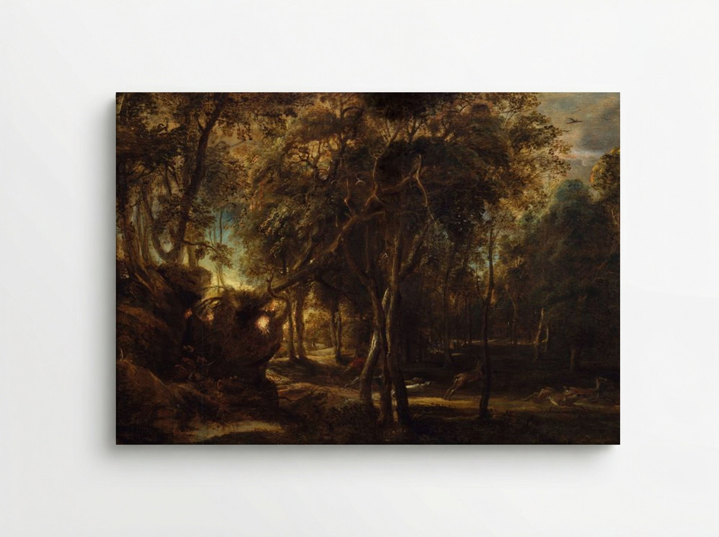 A Forest at Dawn with a Deer Hunt - Peter Paul Rubens - Canvas