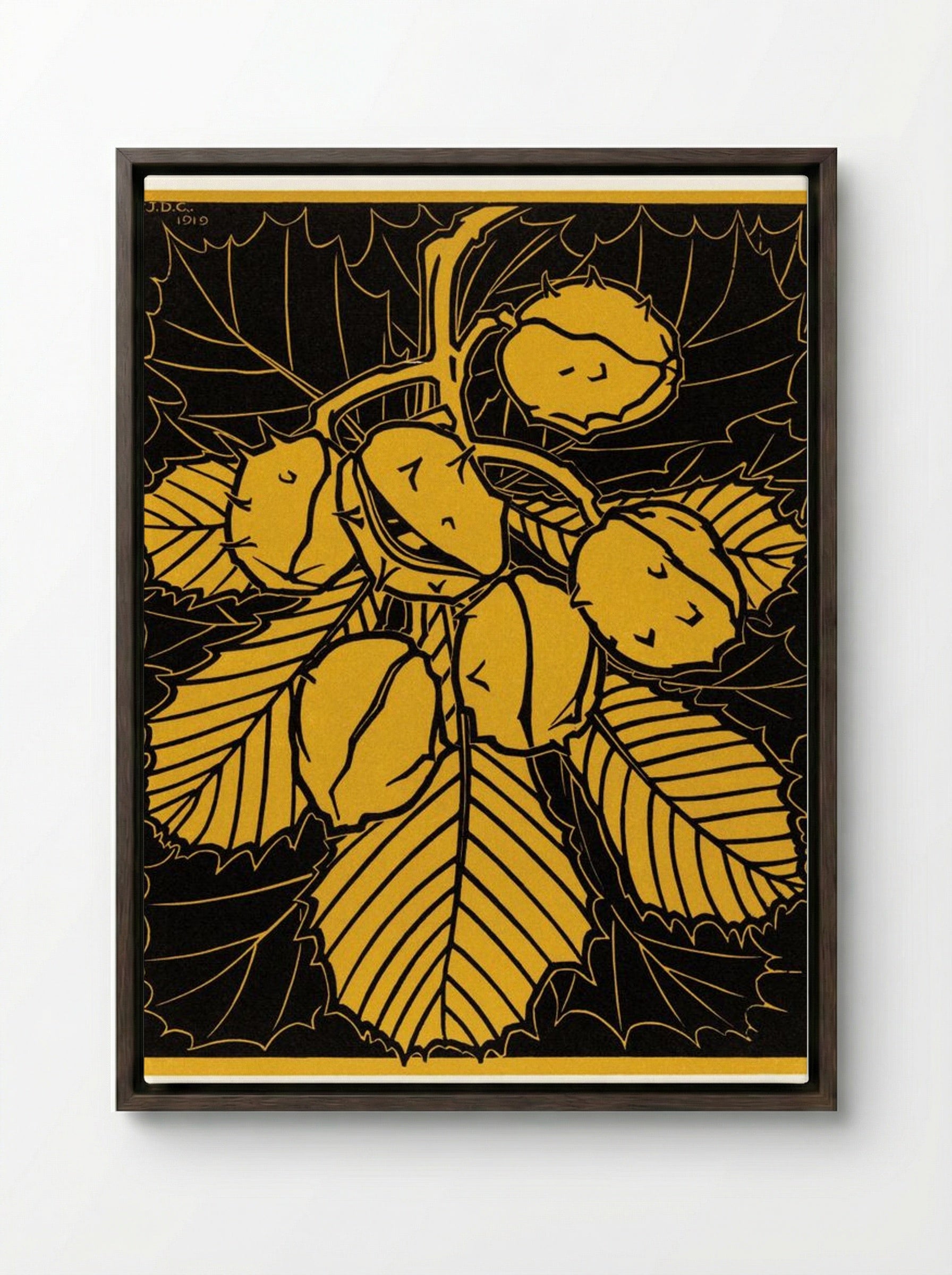 Chestnut Branch - Julie de Graag - Framed Canvas Dark Wood