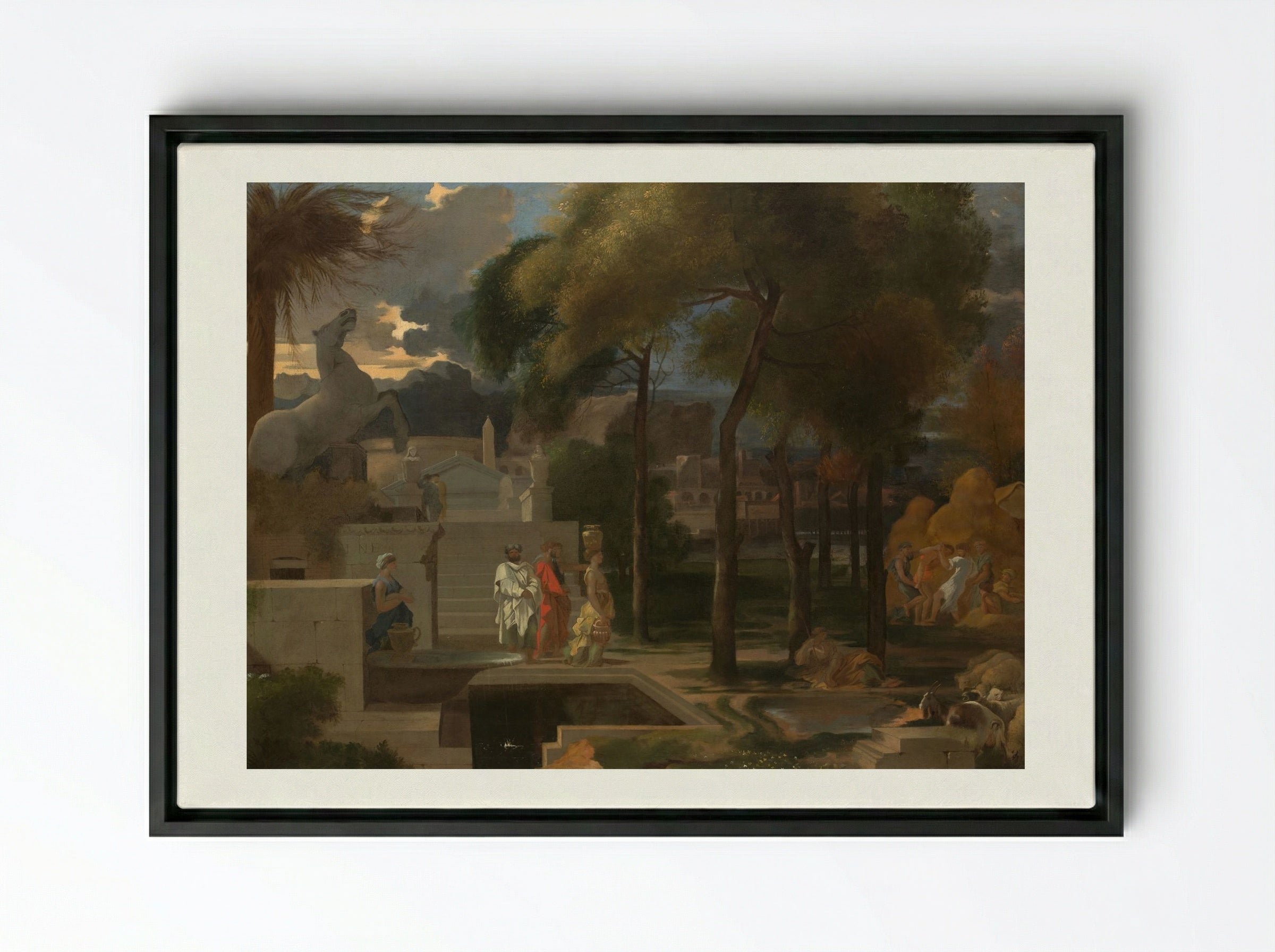 A Classical Landscape - Sébastien Bourdon - Framed Canvas Black